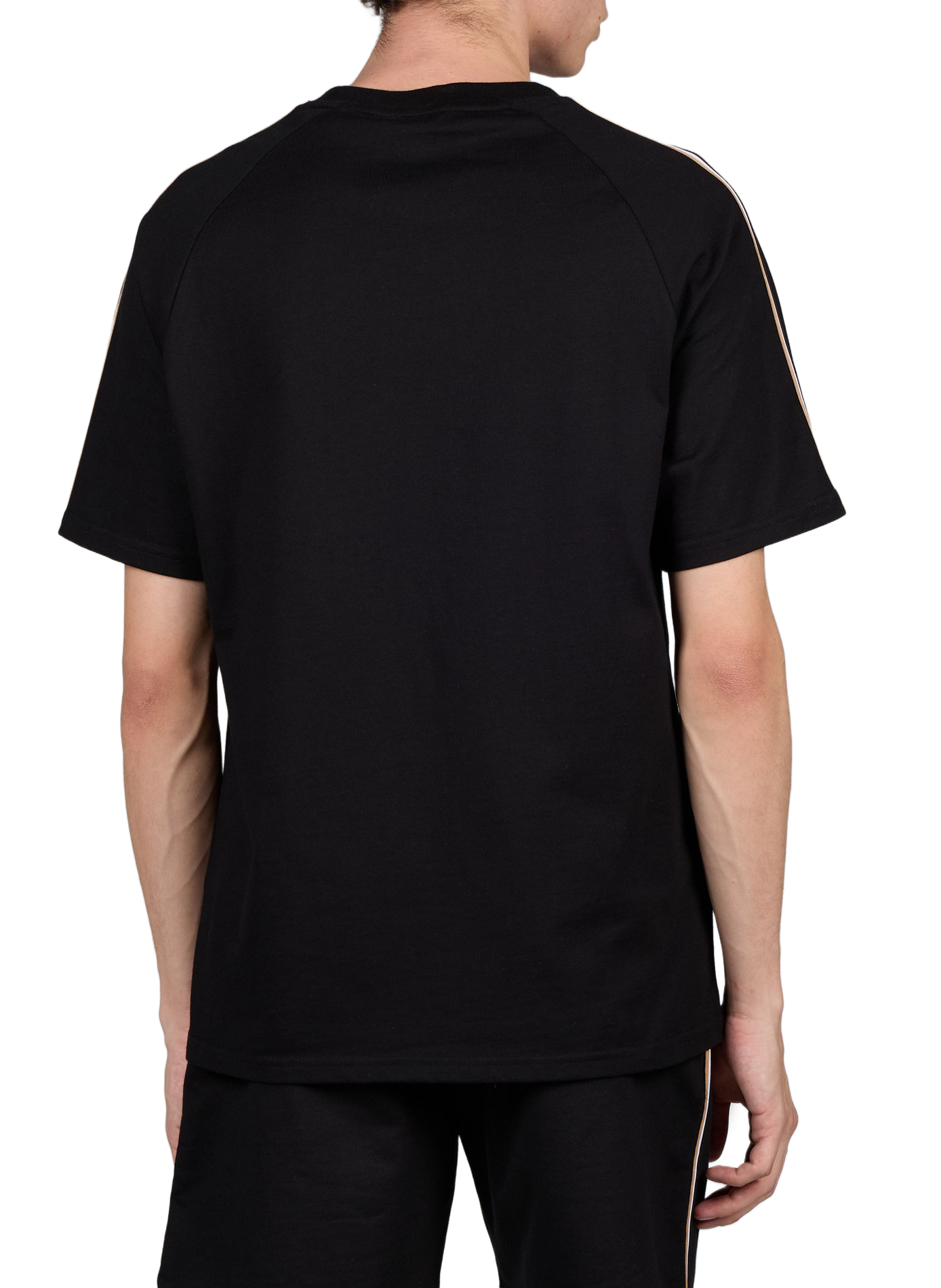 Gestreiftes Baumwoll-T-Shirt BOSS Schwarz