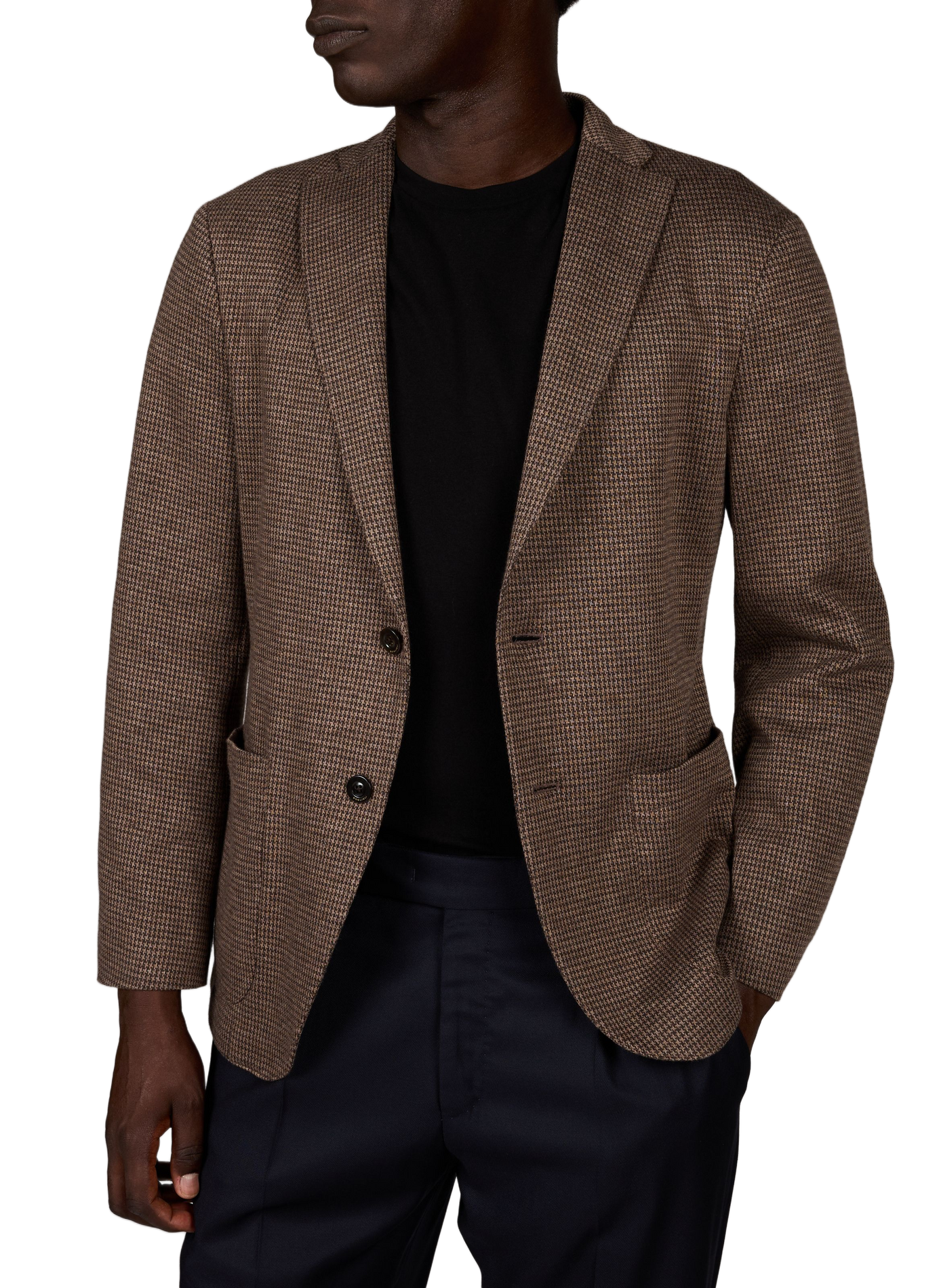 Blazer droit à carreaux en coton mélangé BOGLIOLI Marron