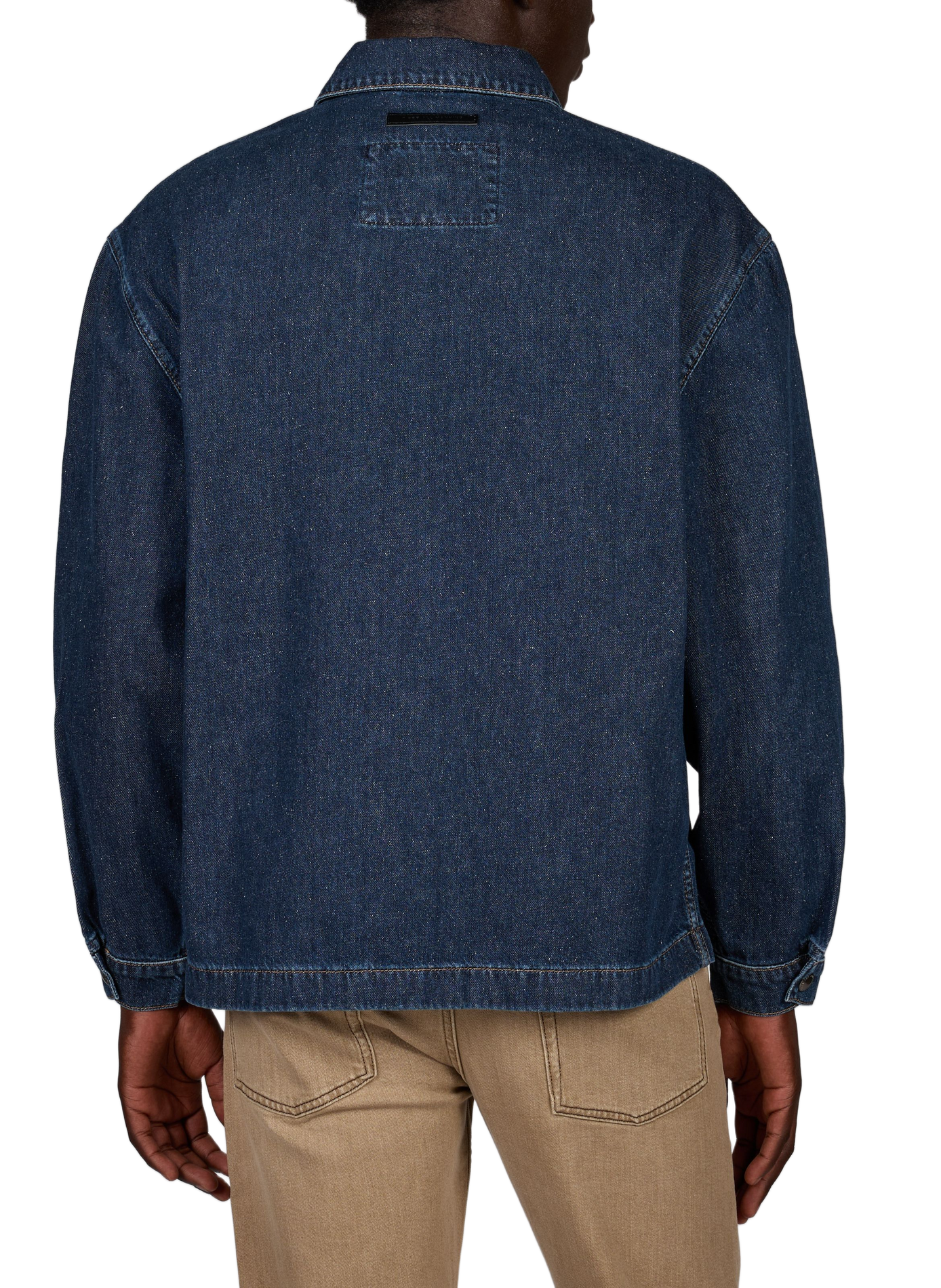 Oversized denim shirt in cotton and silk 7 FOR ALL MANKIND Blue