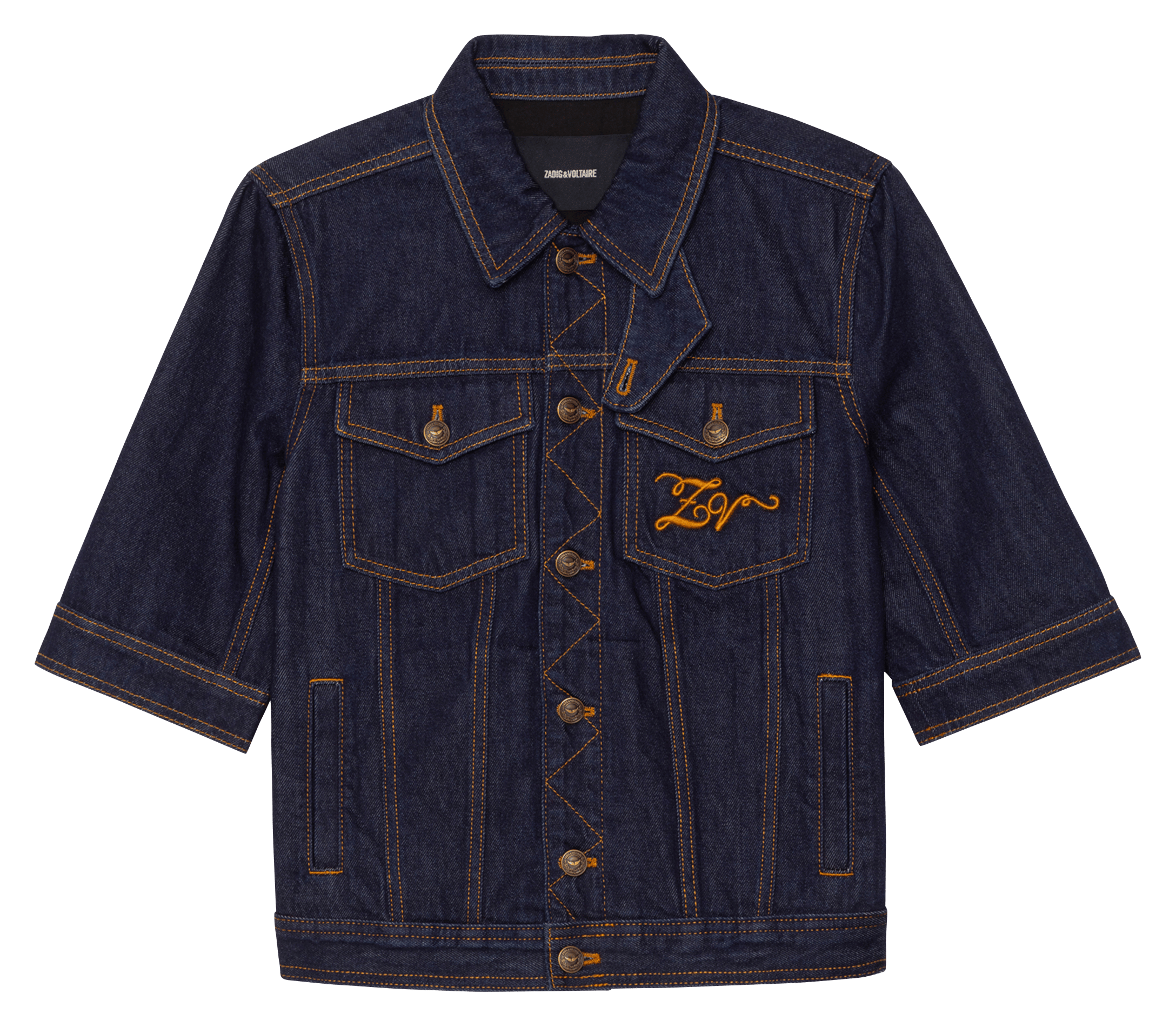 Rechte spijkerblouse in ruwe denim kyo ZADIG&VOLTAIRE Blauw