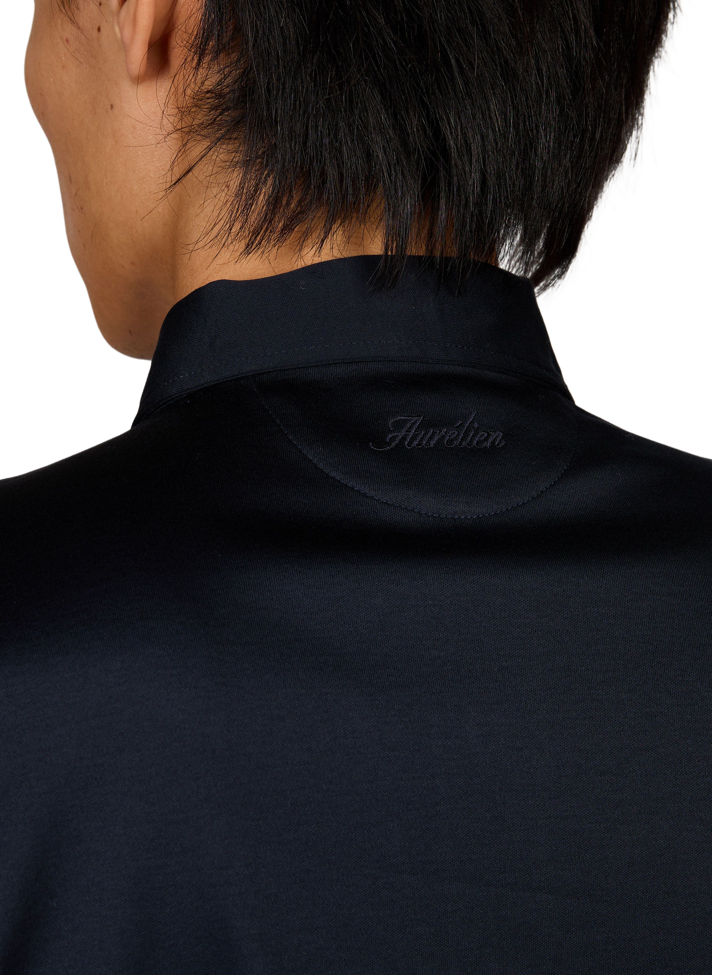 Solid short-sleeve straight fit polo AURELIEN Blue
