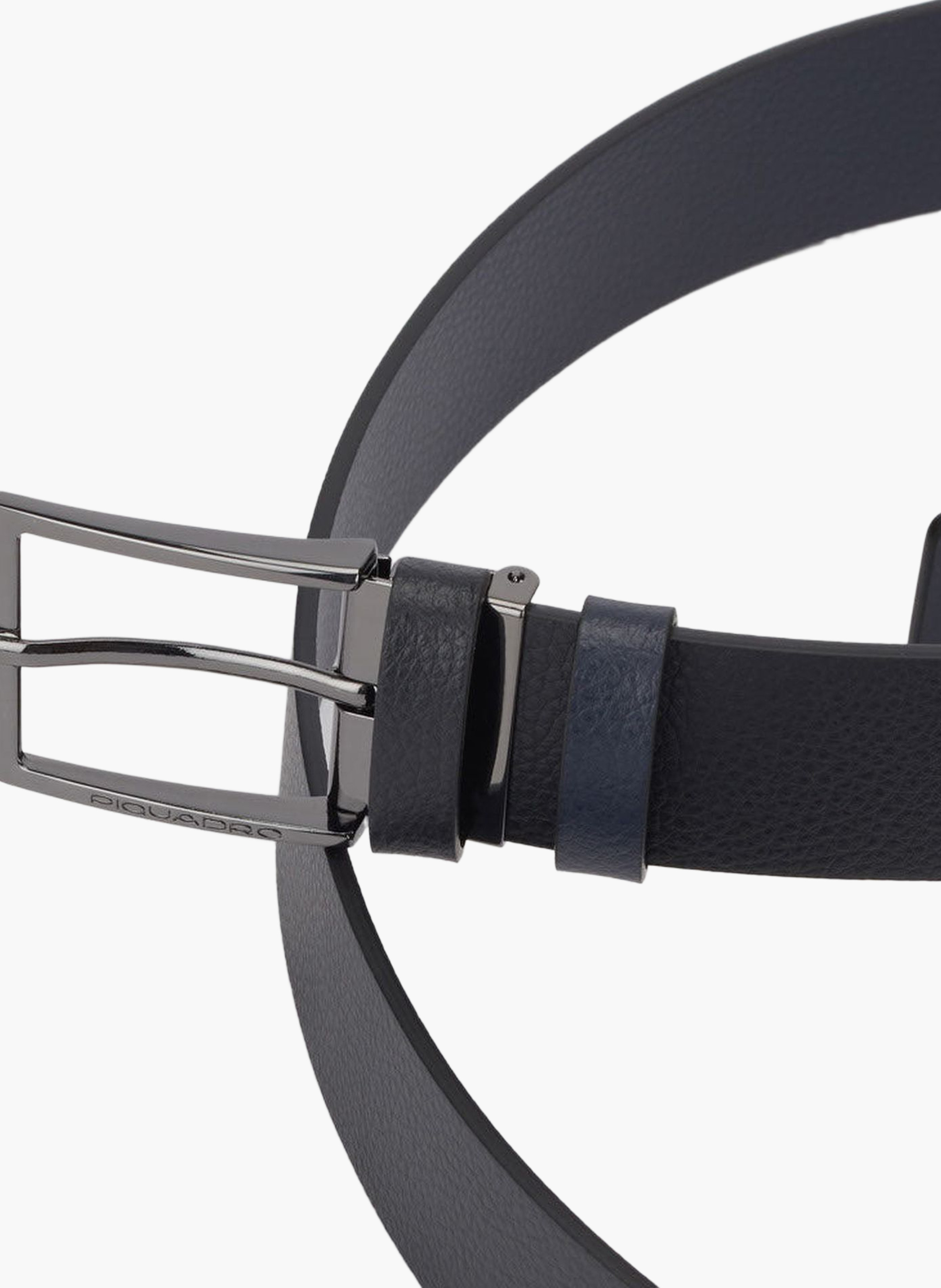 Men's cut-edge reversible leather belt PIQUADRO Black