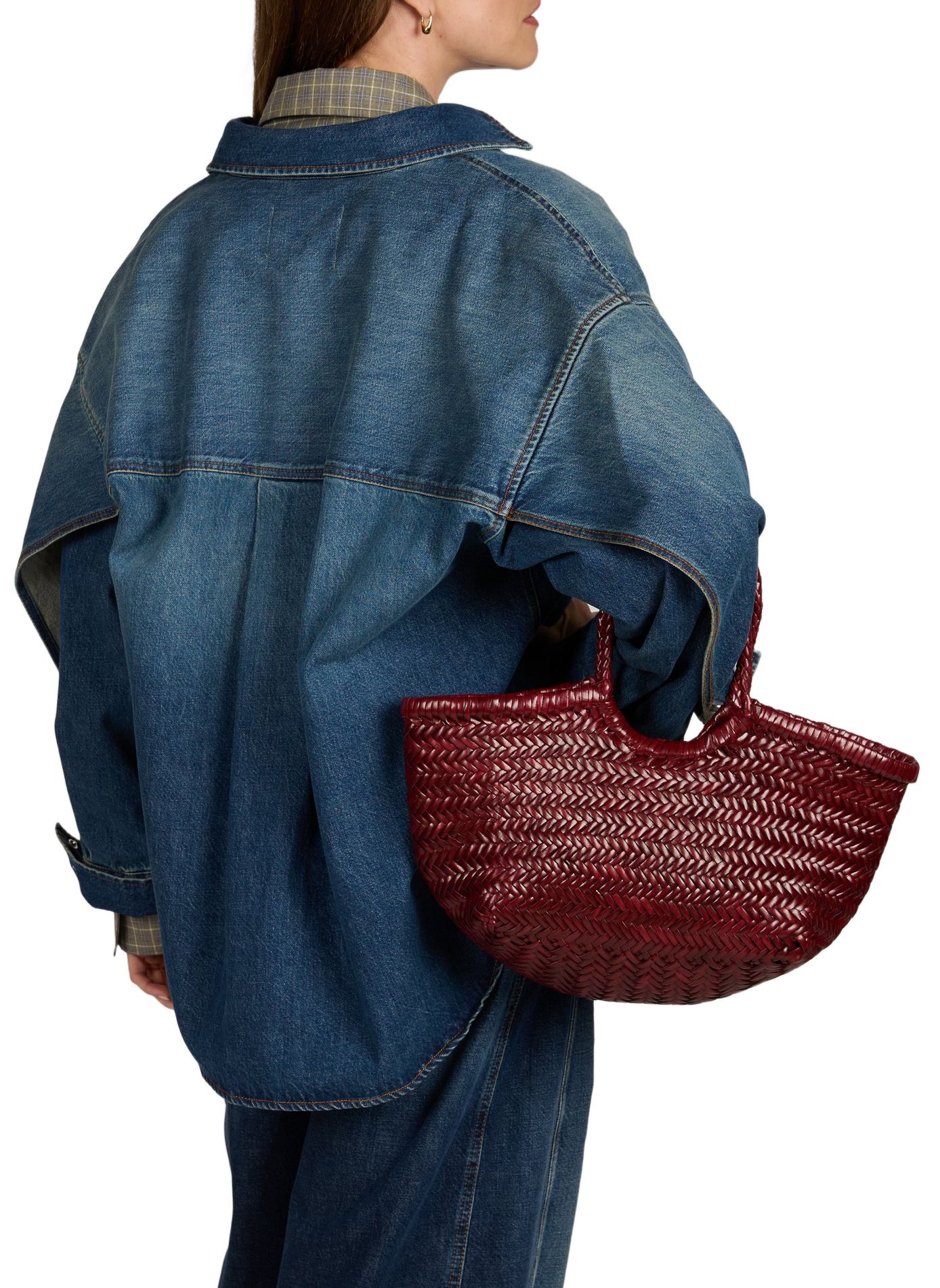 Sac panier NANTUCKET en cuir DRAGON DIFFUSION Rouge