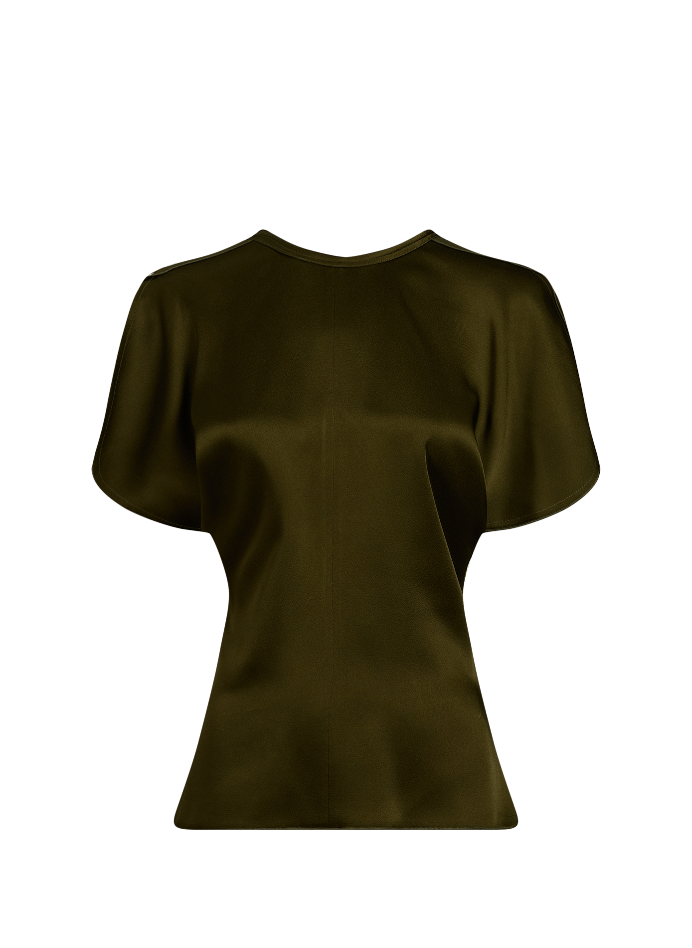 Top cintré col rond satiné VICTORIA BECKHAM Kaki
