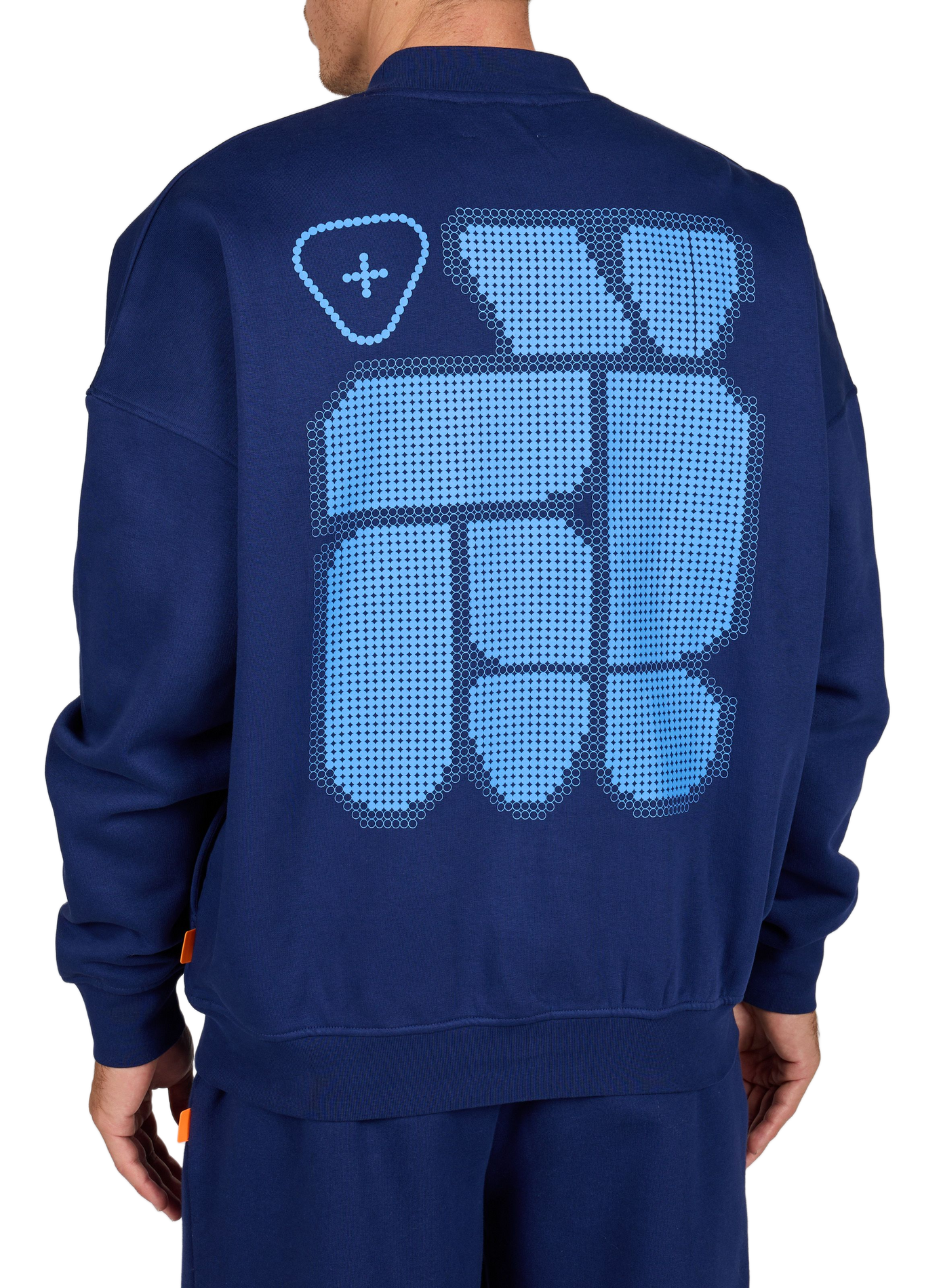 Oversize Rundhalsausschnitt Pullover aus Baumwollmischung GERTRUDE Blau
