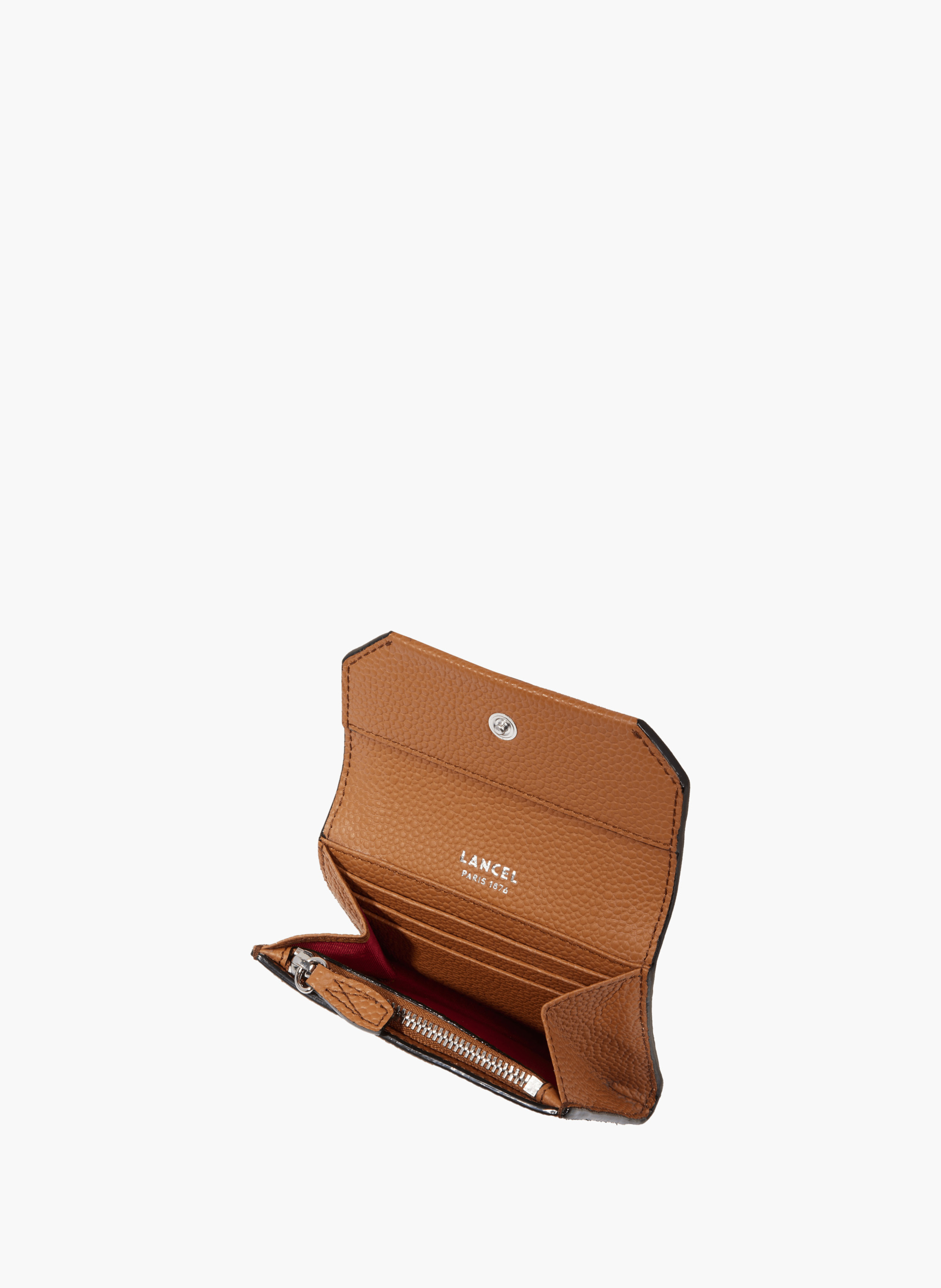 Mini portefeuille rabat ninon de lancel en cuir LANCEL Marron