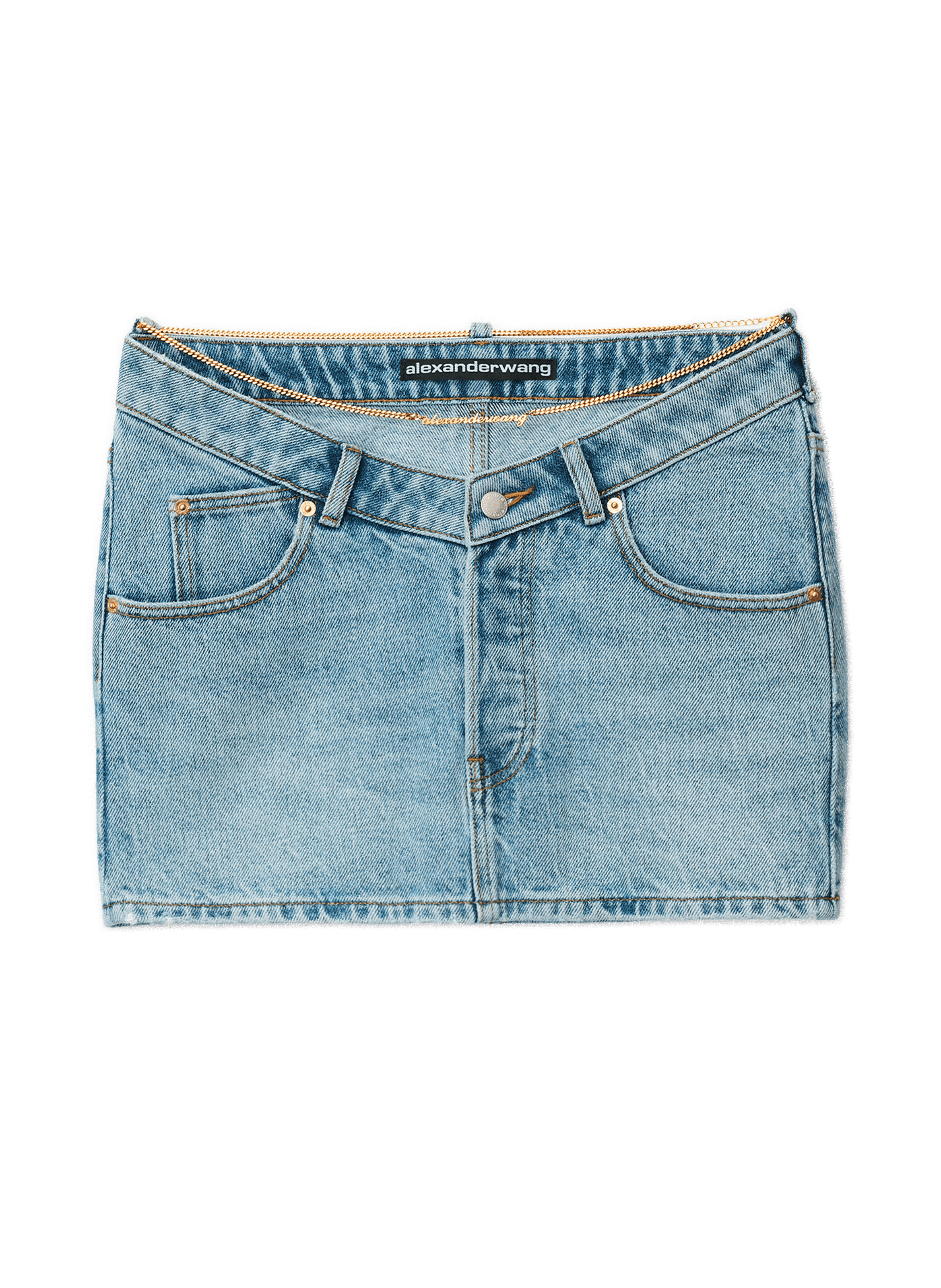 Jupe denim courte ALEXANDER WANG Bleu