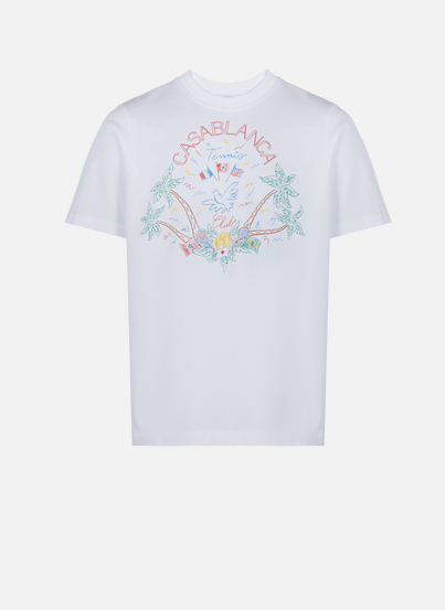 T-shirt Jeu de Crayon imprimé en coton CASABLANCA PARIS