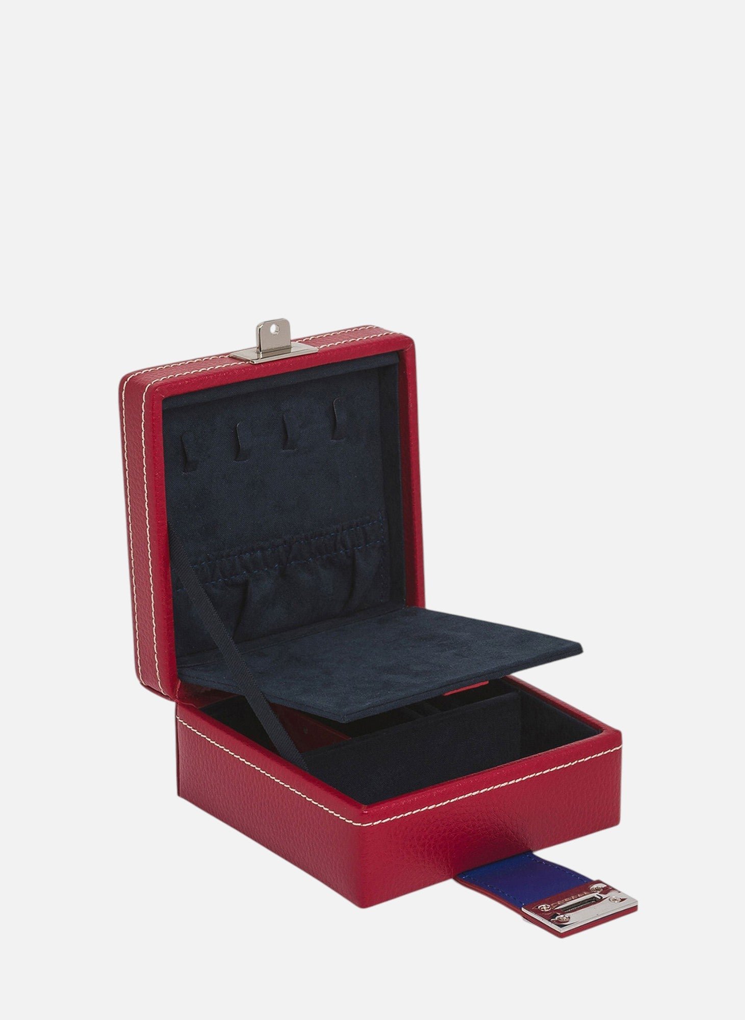 Boite à bijoux de voyage en cuir LE TANNEUR Rouge