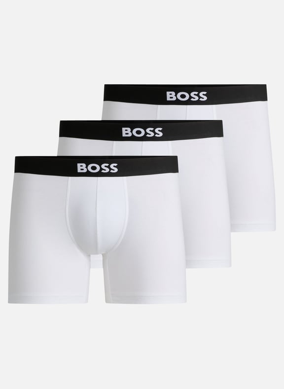 Lot de trois boxers en coton Blanc by BOSS BOSS Lot de trois boxers en coton Blanc