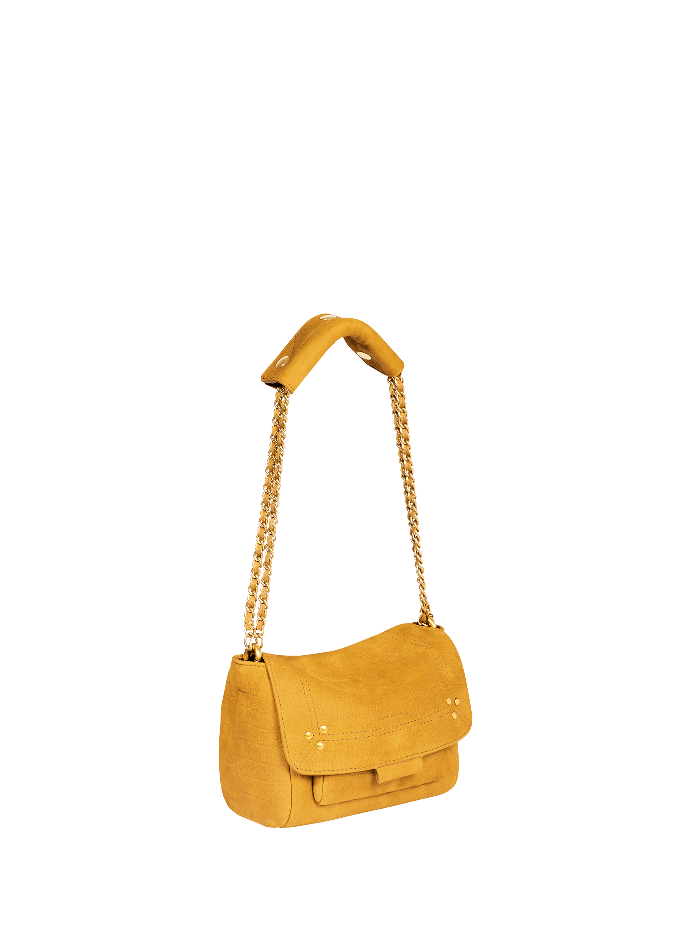 Sac bandoulière Bobi S en cuir de veau et chèvre JÉRÔME DREYFUSS Jaune