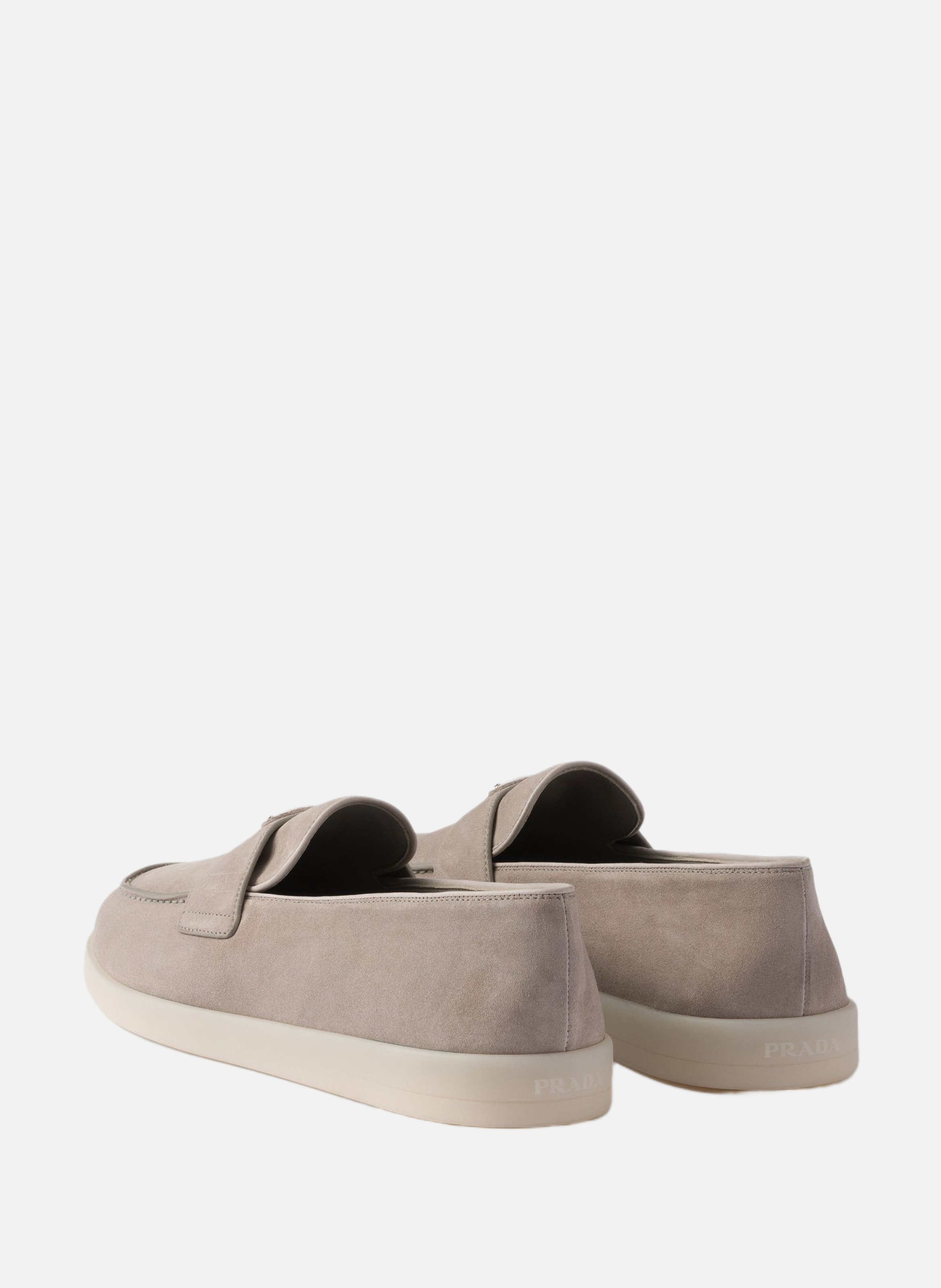 Mocassins en veau velours PRADA Gris