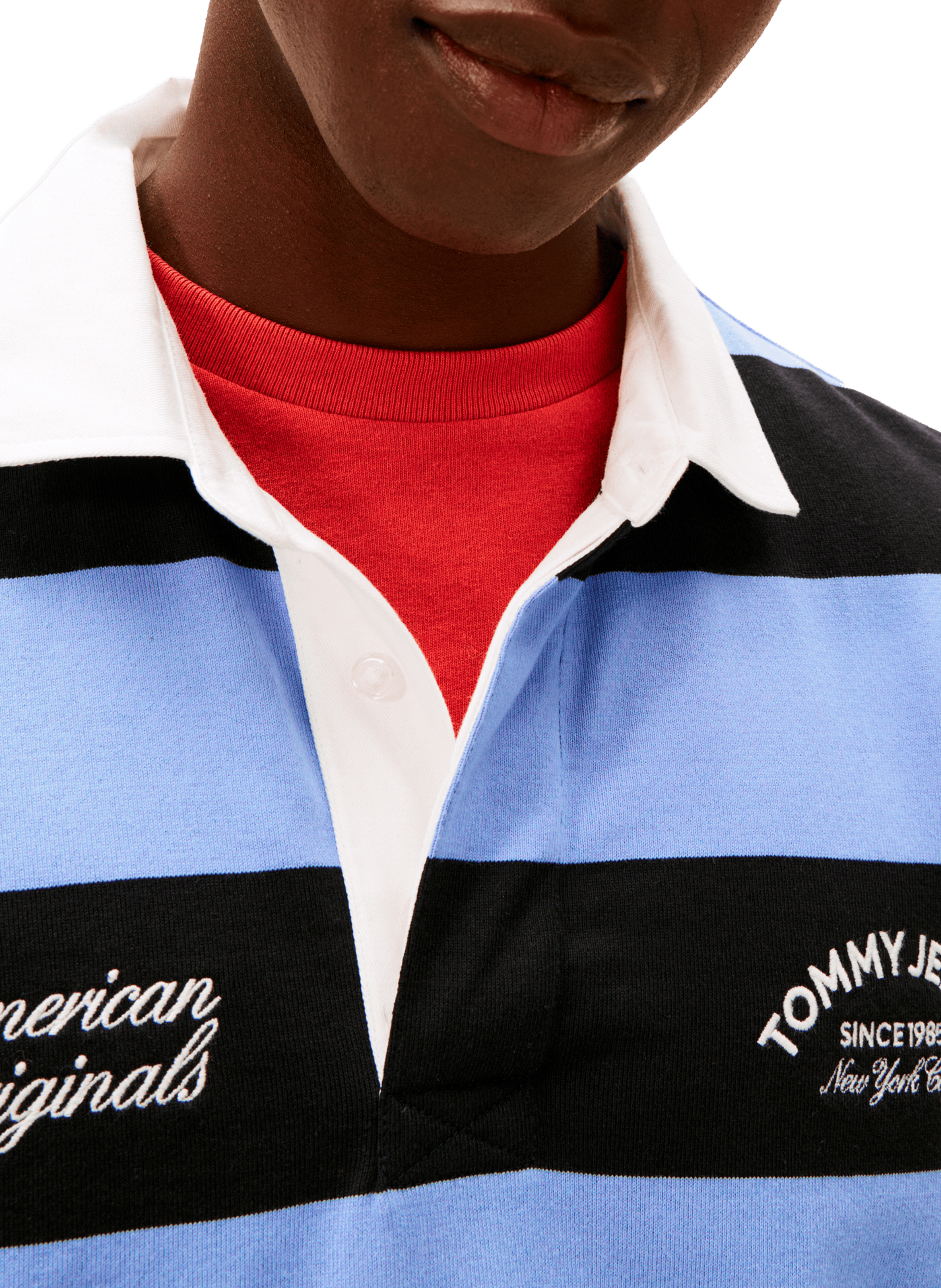 Striped rugby-inspired long-sleeve polo TOMMY HILFIGER Blue