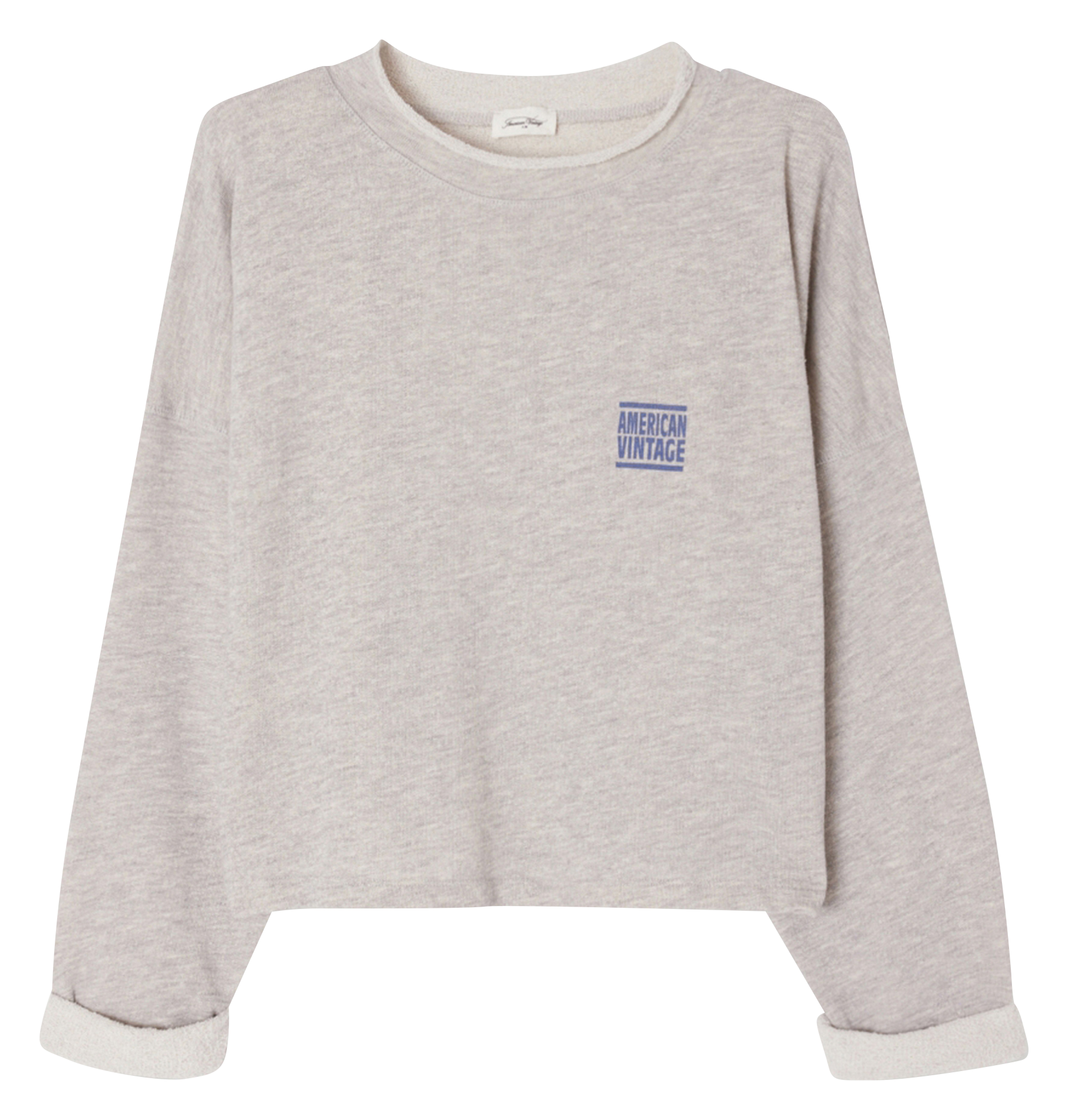Sweat col rond en coton mélangé zofbay AMERICAN VINTAGE Gris