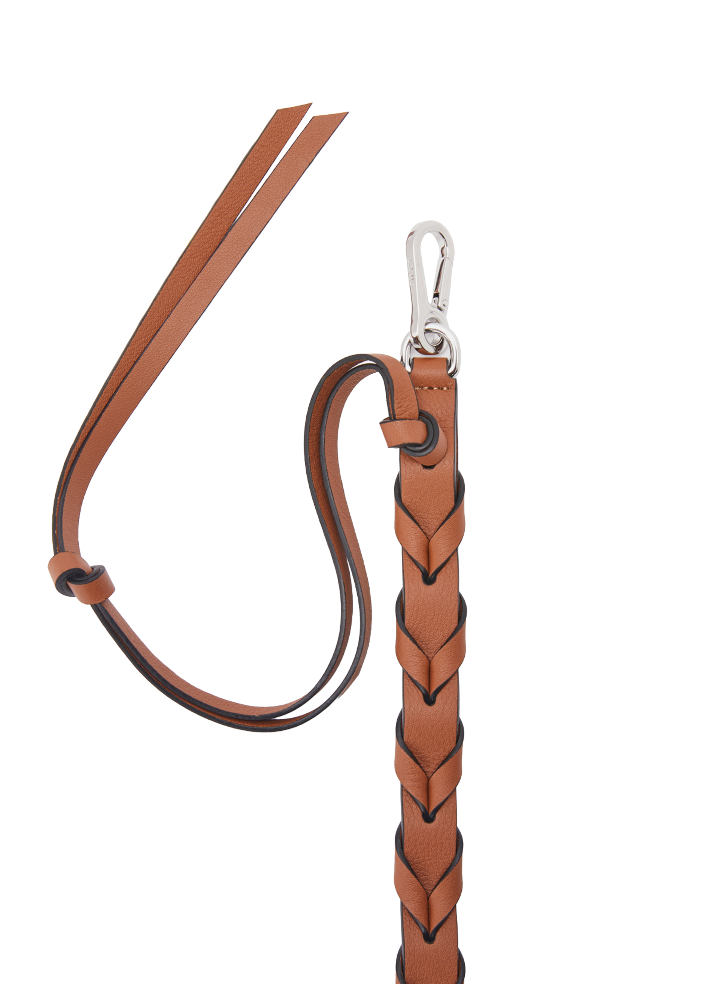 Thin Braided Calf Leather Shoulder Strap LOEWE Brown