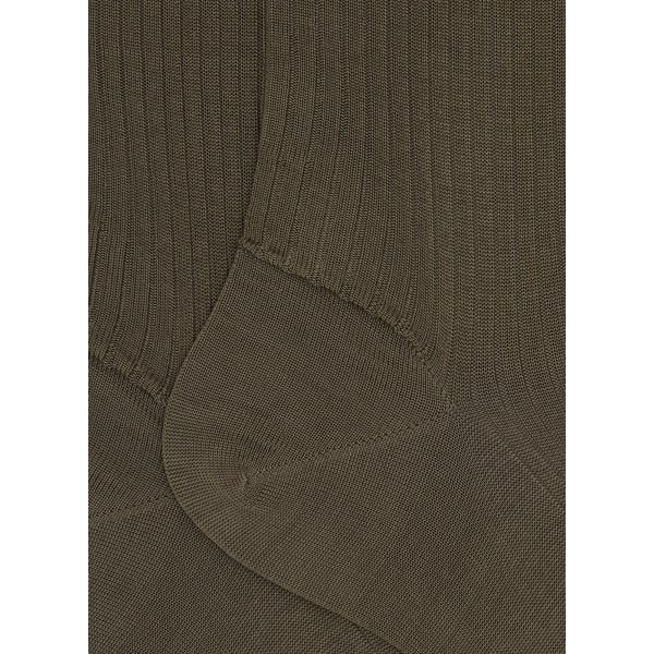 Dore Dore Chaussettes Mi-hautes Côtelées En Coton In Brown