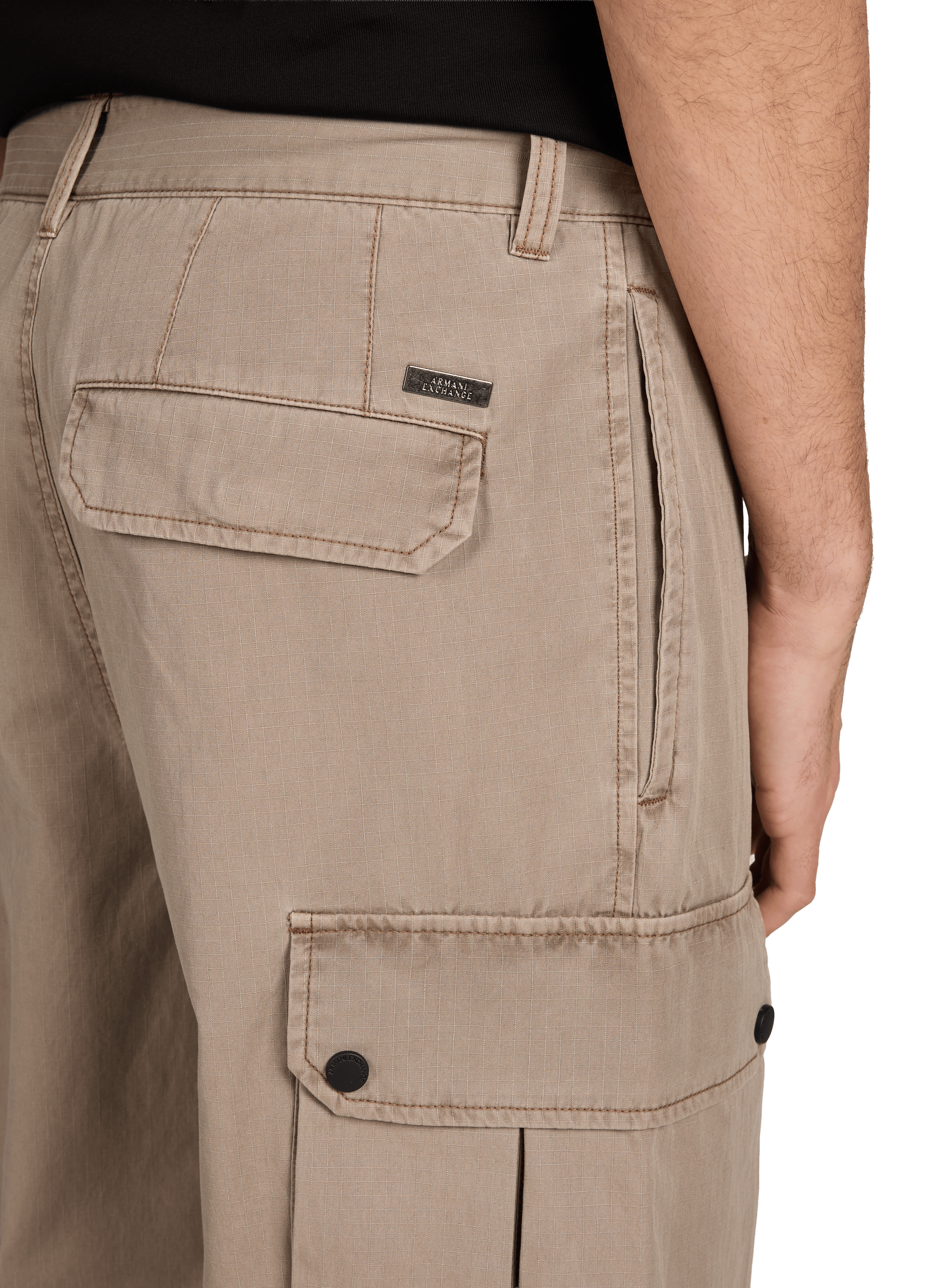 Pantalon cargo en coton ARMANI EXCHANGE Beige