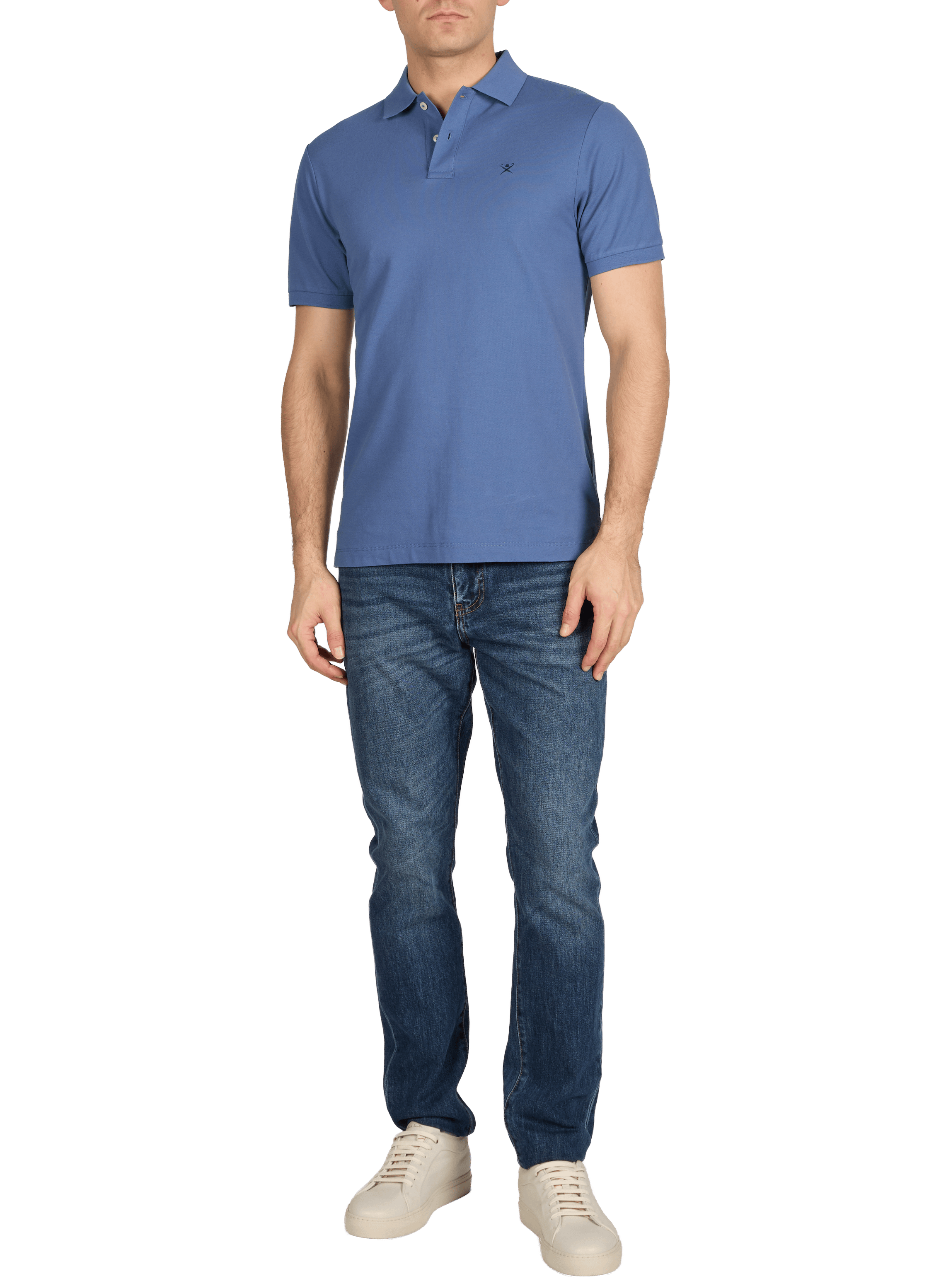 Polo à manches courtes en coton HACKETT Bleu