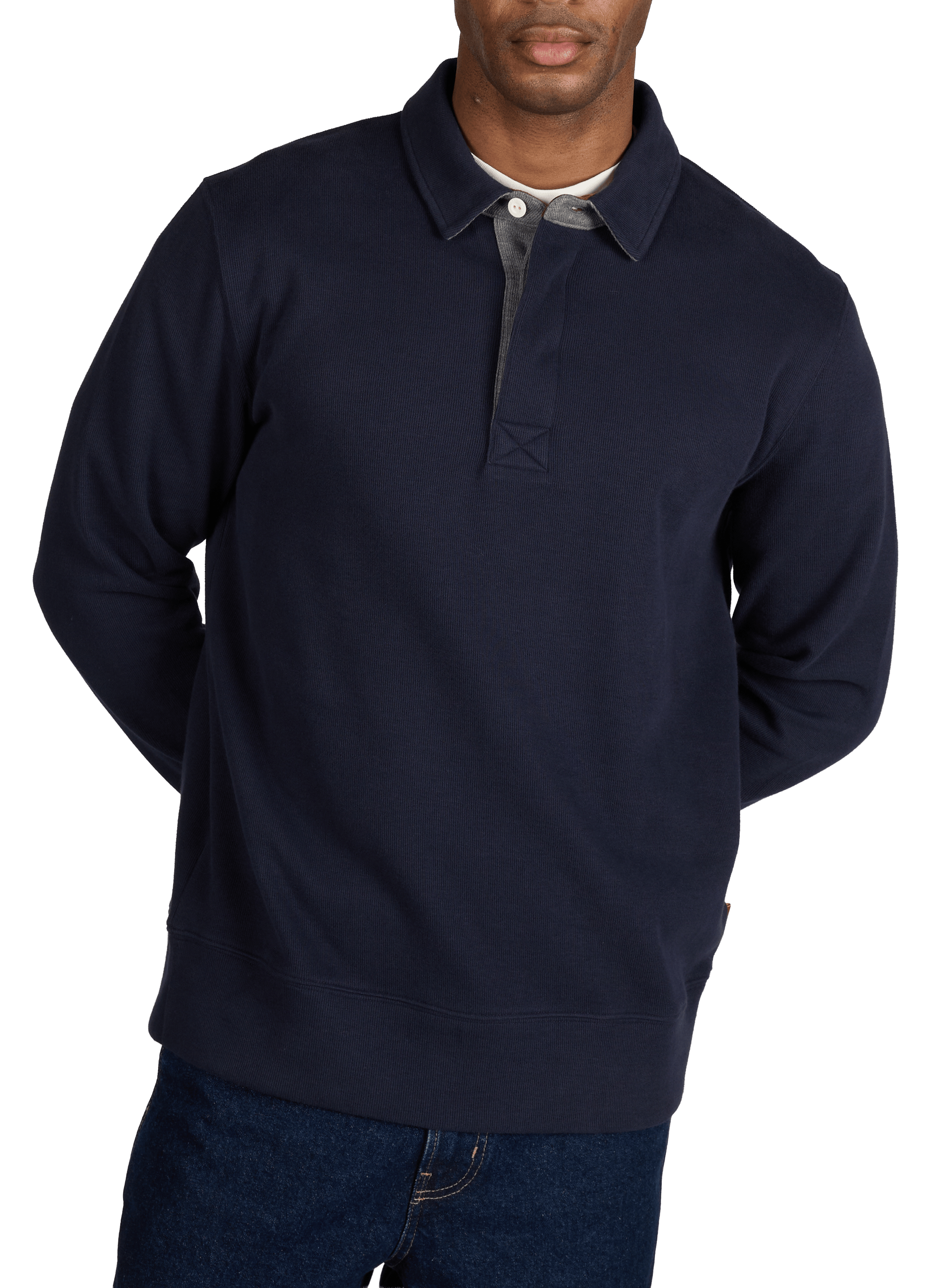 Long-sleeved cotton polo shirt GANT Blue