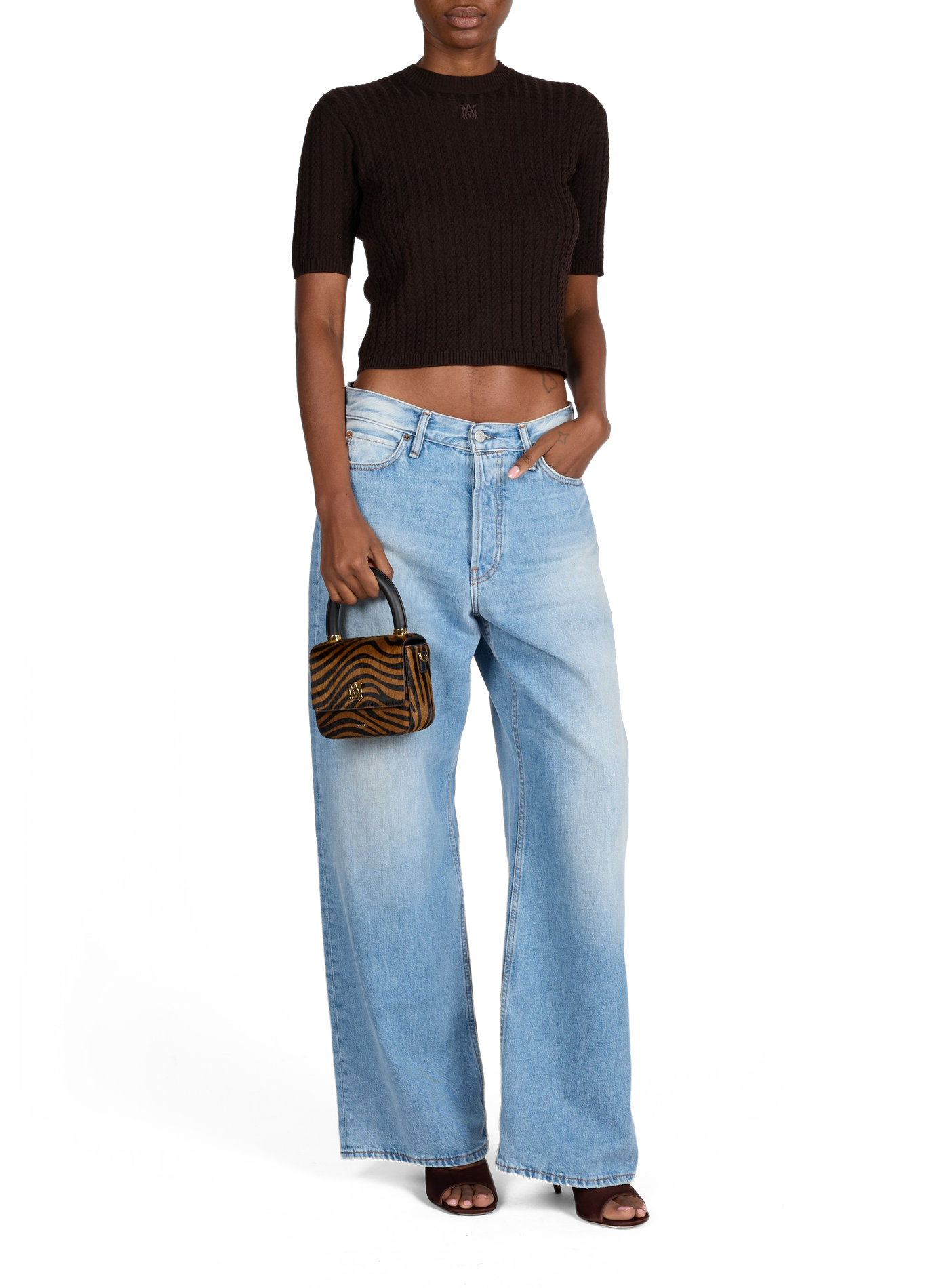 Wool Blend Knit T-shirt AMIRI Multicolour