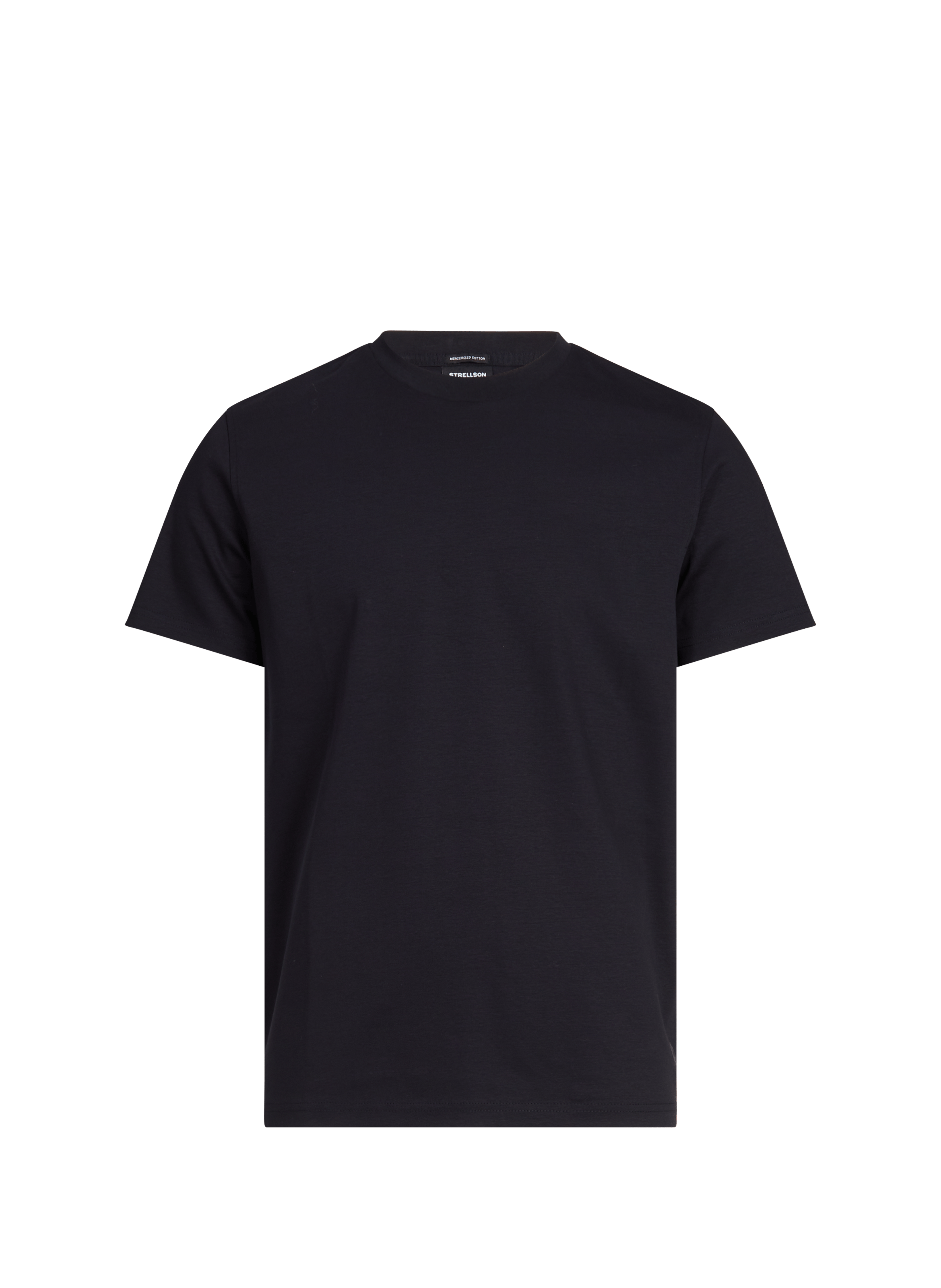 Plain round neck cotton T-shirt STRELLSON Blue