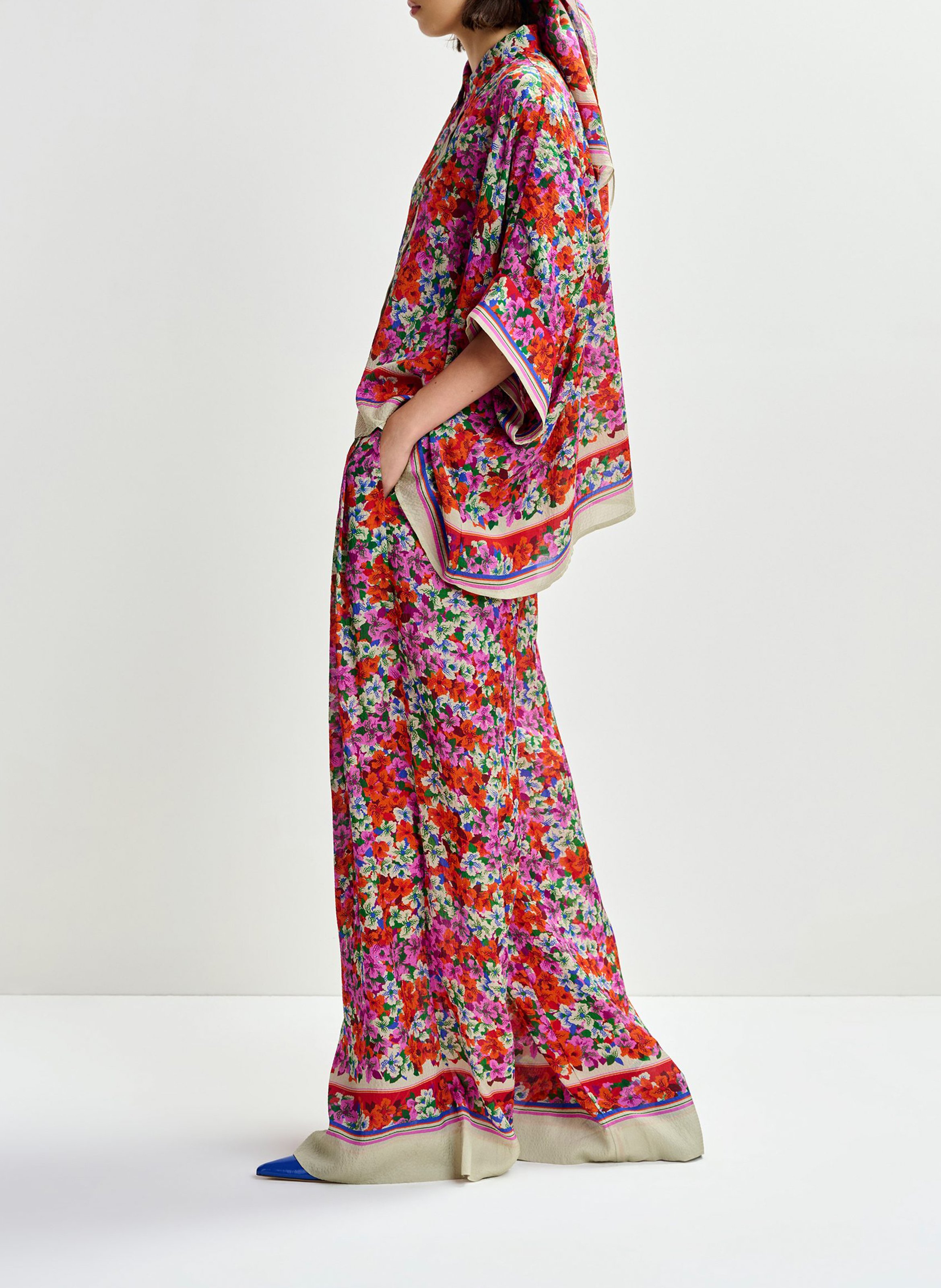 Chemise oversize à imprimé fleuri jirt ESSENTIEL ANTWERP Rouge