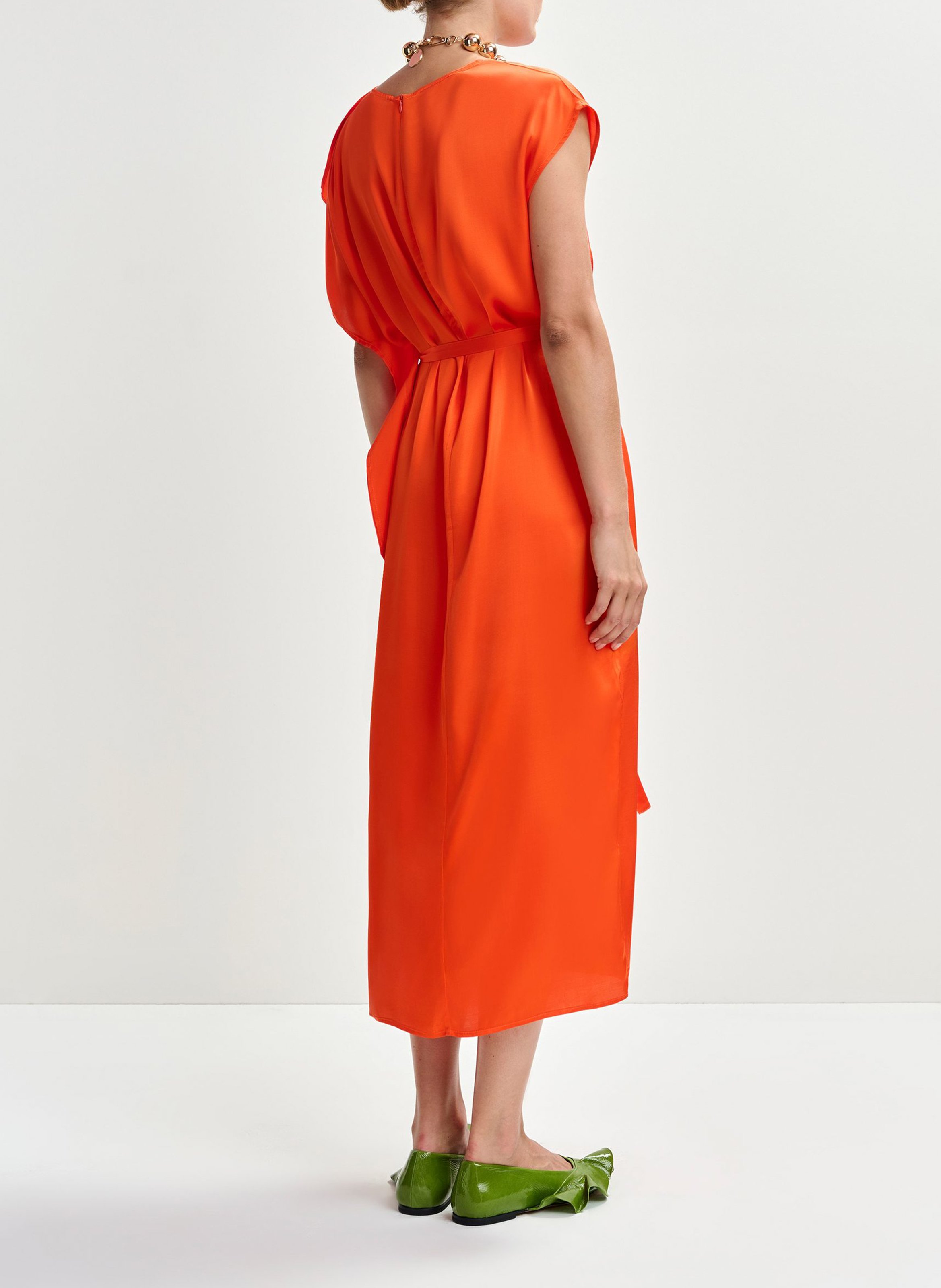 Robe midi col rond jaliyah ESSENTIEL ANTWERP Orange