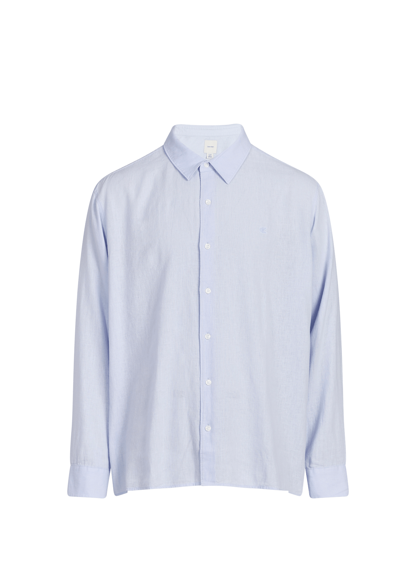 Straight shirt in mixed linen CALVIN KLEIN Blue