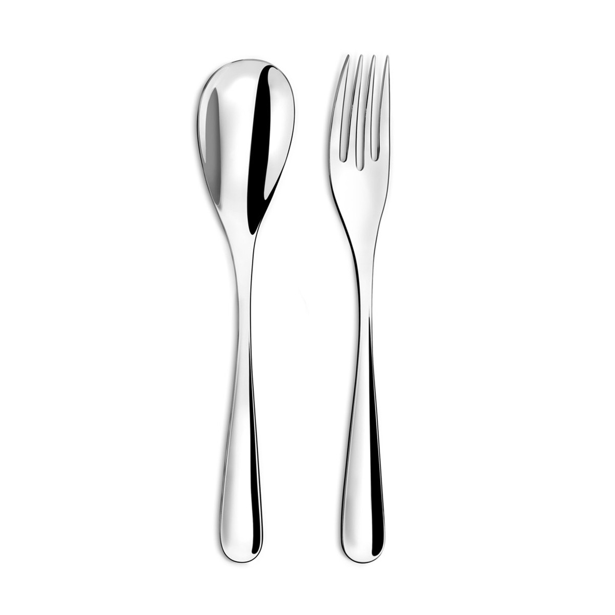 Eole - fourchette et cuillère de service en coffret COUZON Argent