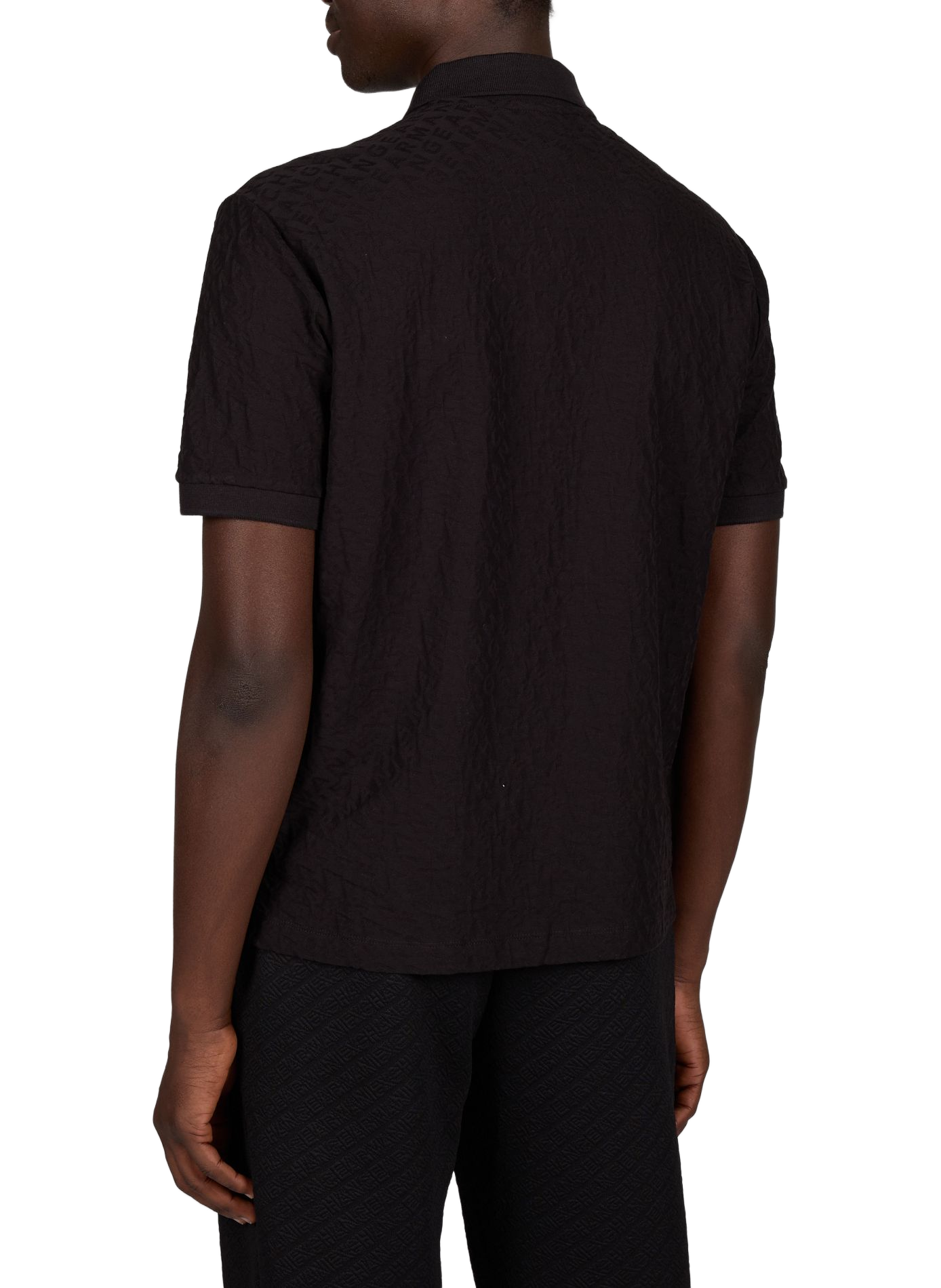 Short-sleeved cotton polo shirt with logo ARMANI EXCHANGE Black