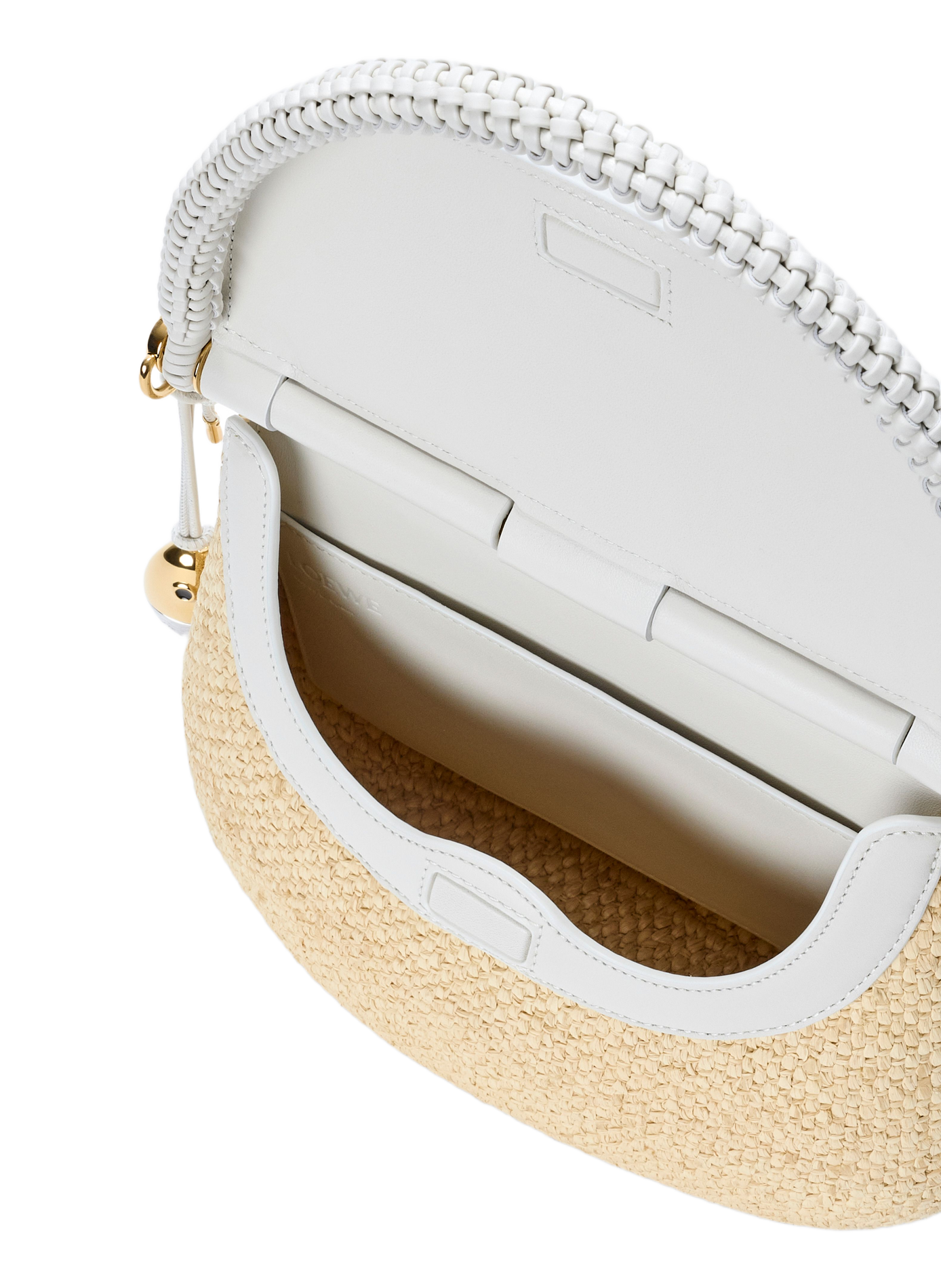 Medium Pescador bag in raffia and calf leather LOEWE Beige