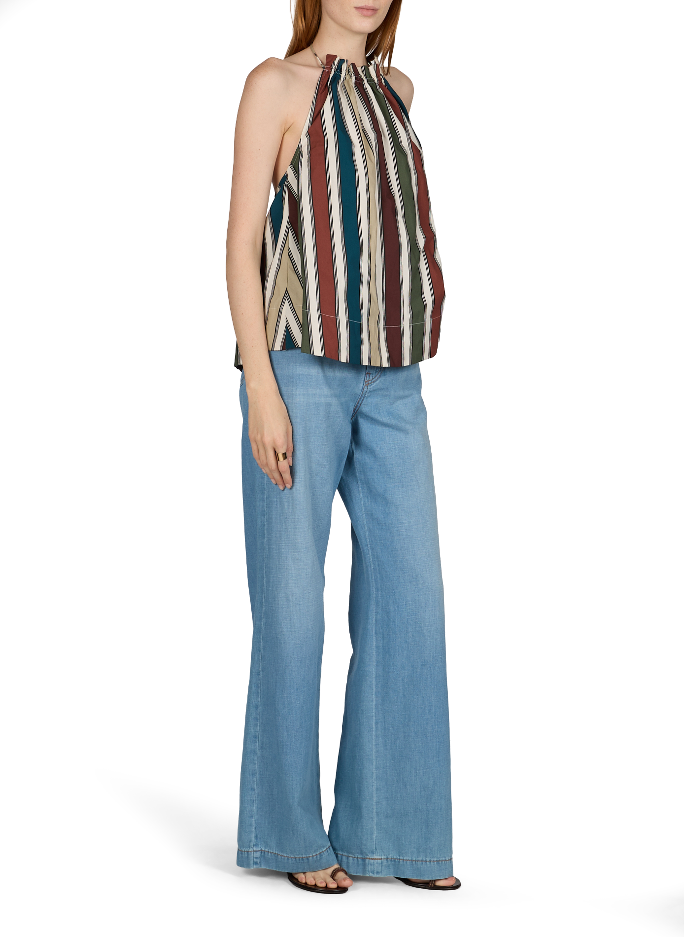 Striped top with cowl neck Tscami TOPSHOP Brown