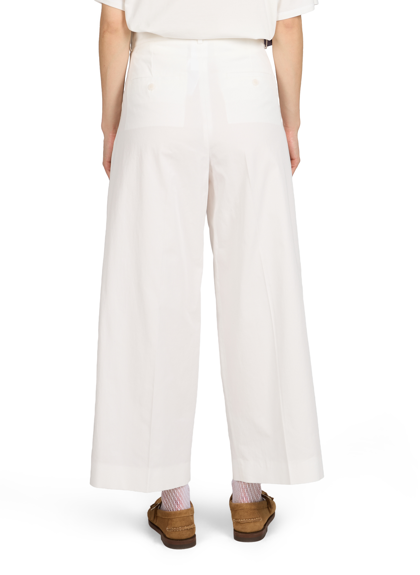 Pantaloni a gamba larga a pince unito MAX MARA WEEK END Bianco