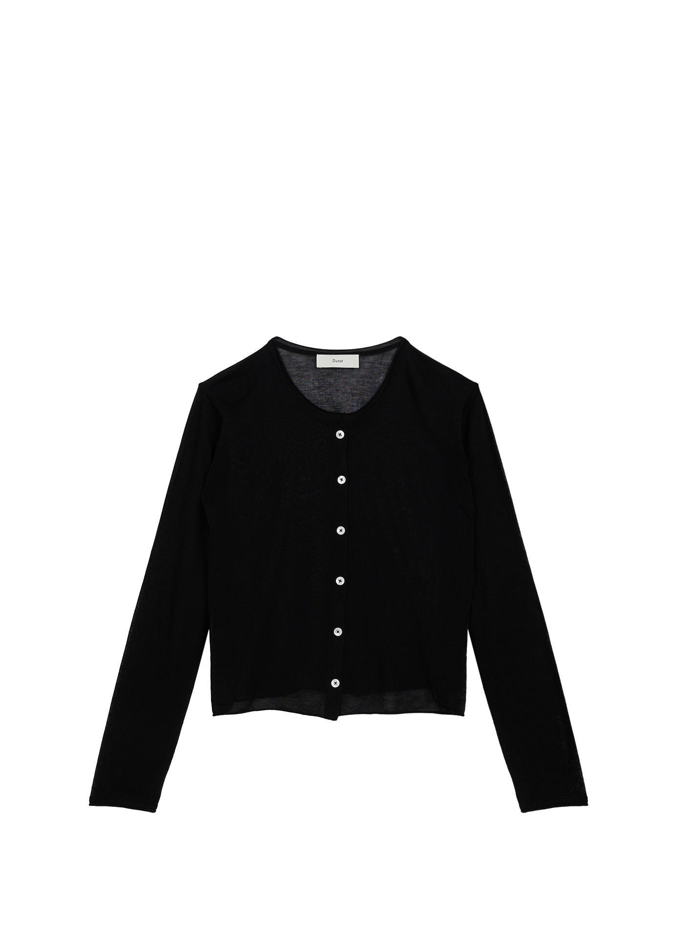 Transparent round-neck cardigan in blended cotton DUNST Black