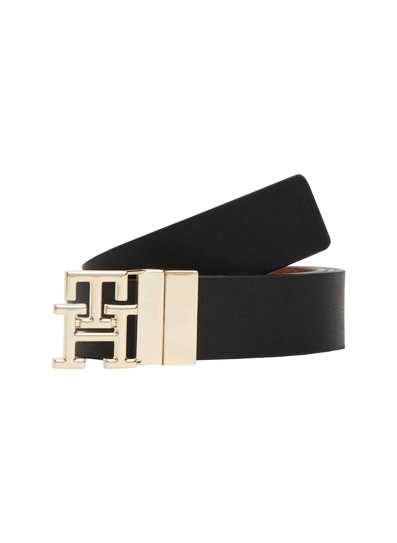 Ceinture reversible à boucle dorée en cuir TOMMY HILFIGER Noir