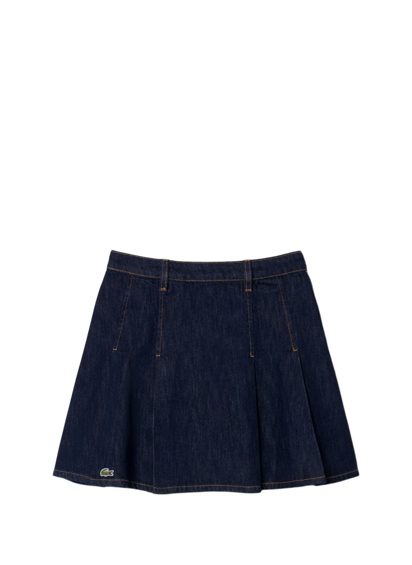 Flared cotton denim skirt LACOSTE Blue