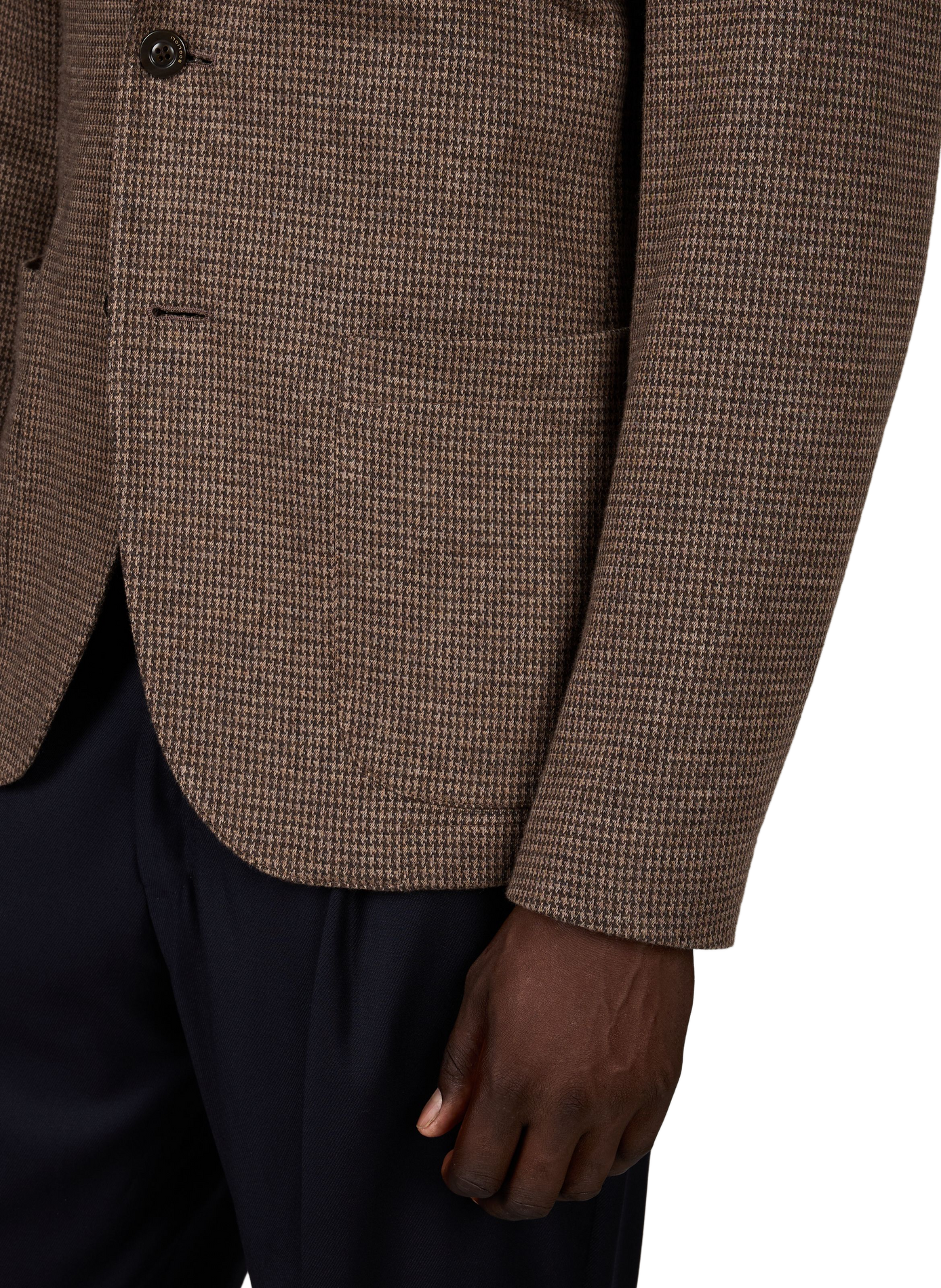 Blazer droit à carreaux en coton mélangé BOGLIOLI Marron
