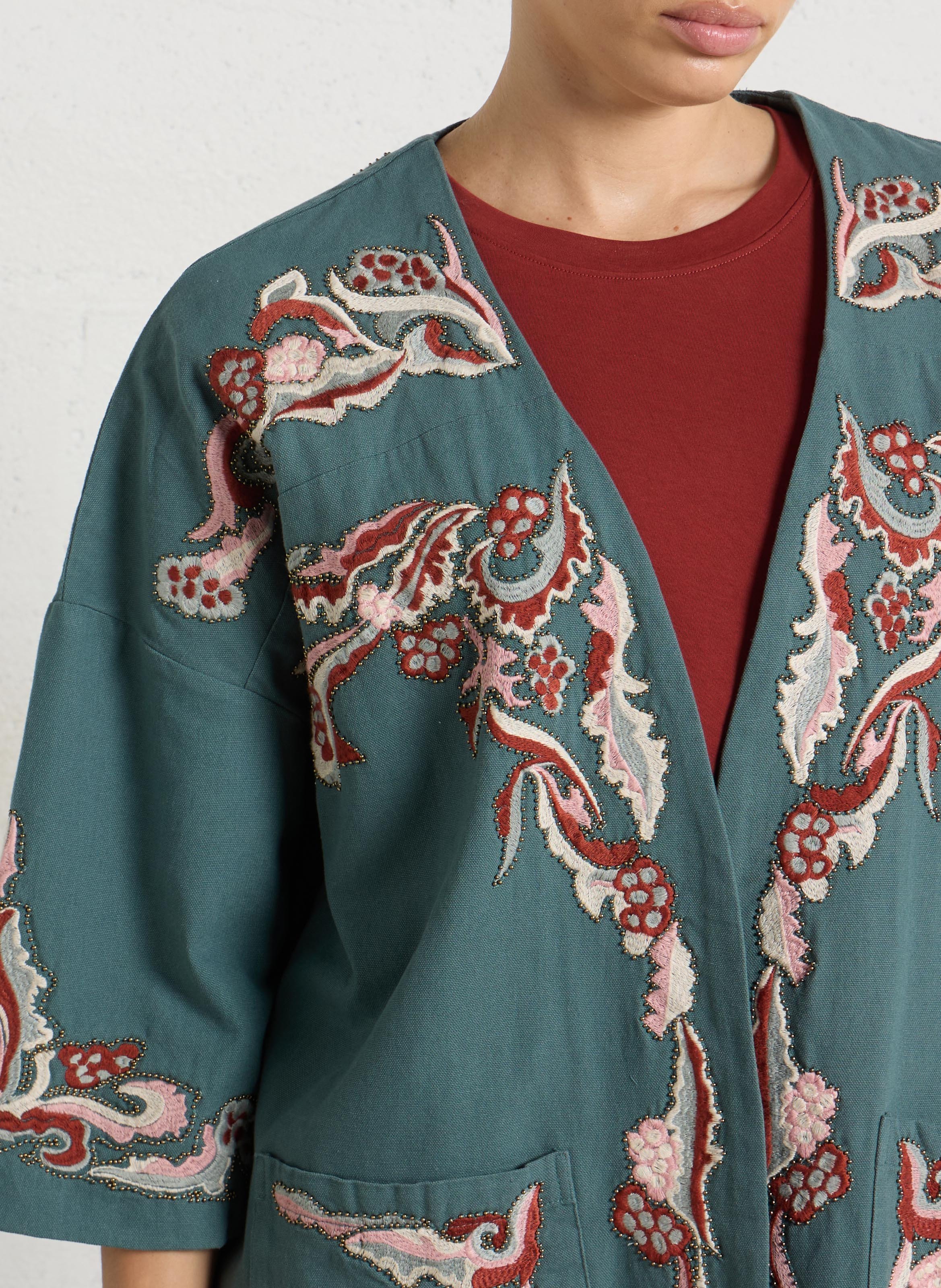Veste kimono en coton nouria MAISON 123 Bleu