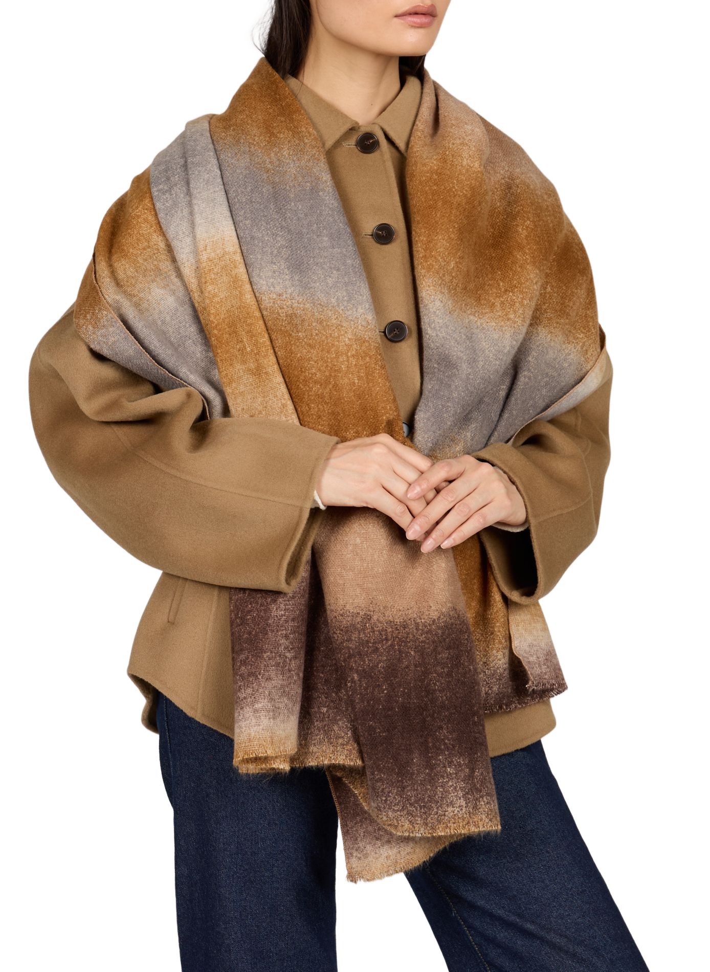 Echarpe tie and dye AU PRINTEMPS PARIS Marron