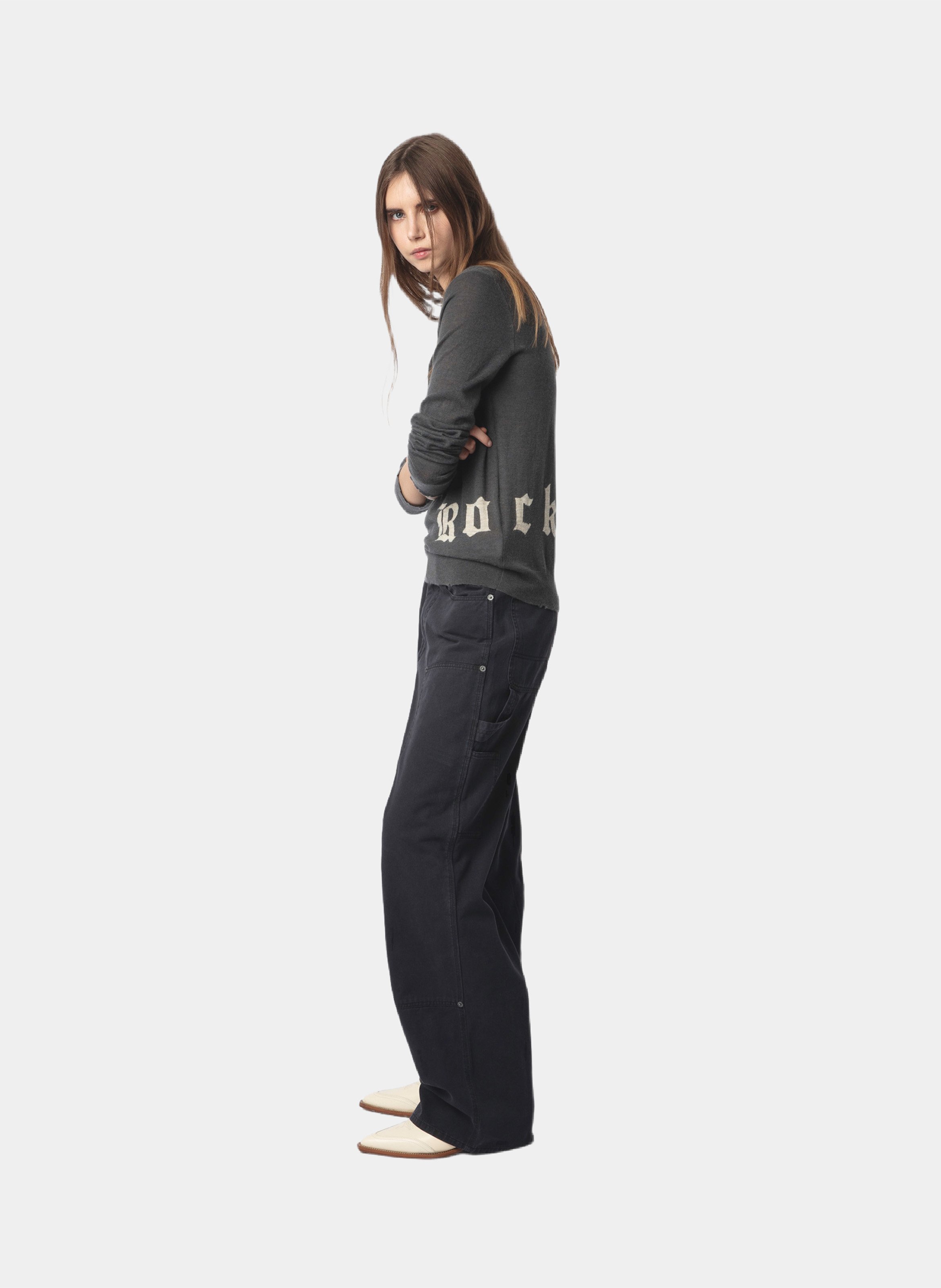 Pull droit en cachemire ivy ZADIG&VOLTAIRE Gris