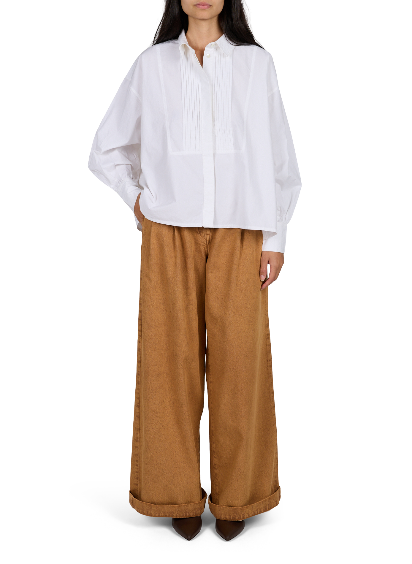 Oversize Hemd KELIA P1727 aus Baumwolle BELLEROSE Weiss