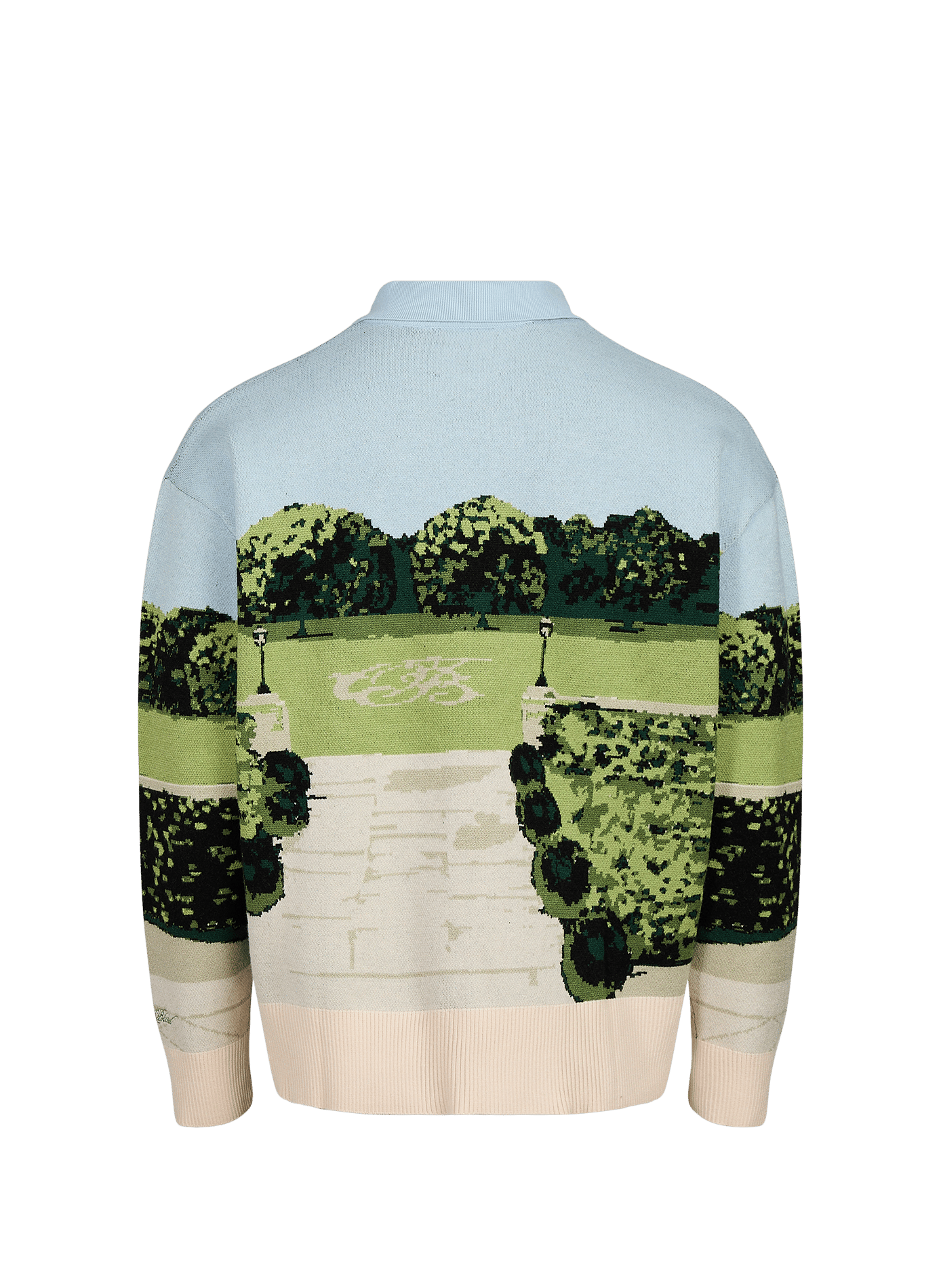 Langarm bedrucktes Poloshirt ONLY THE BLIND Blau