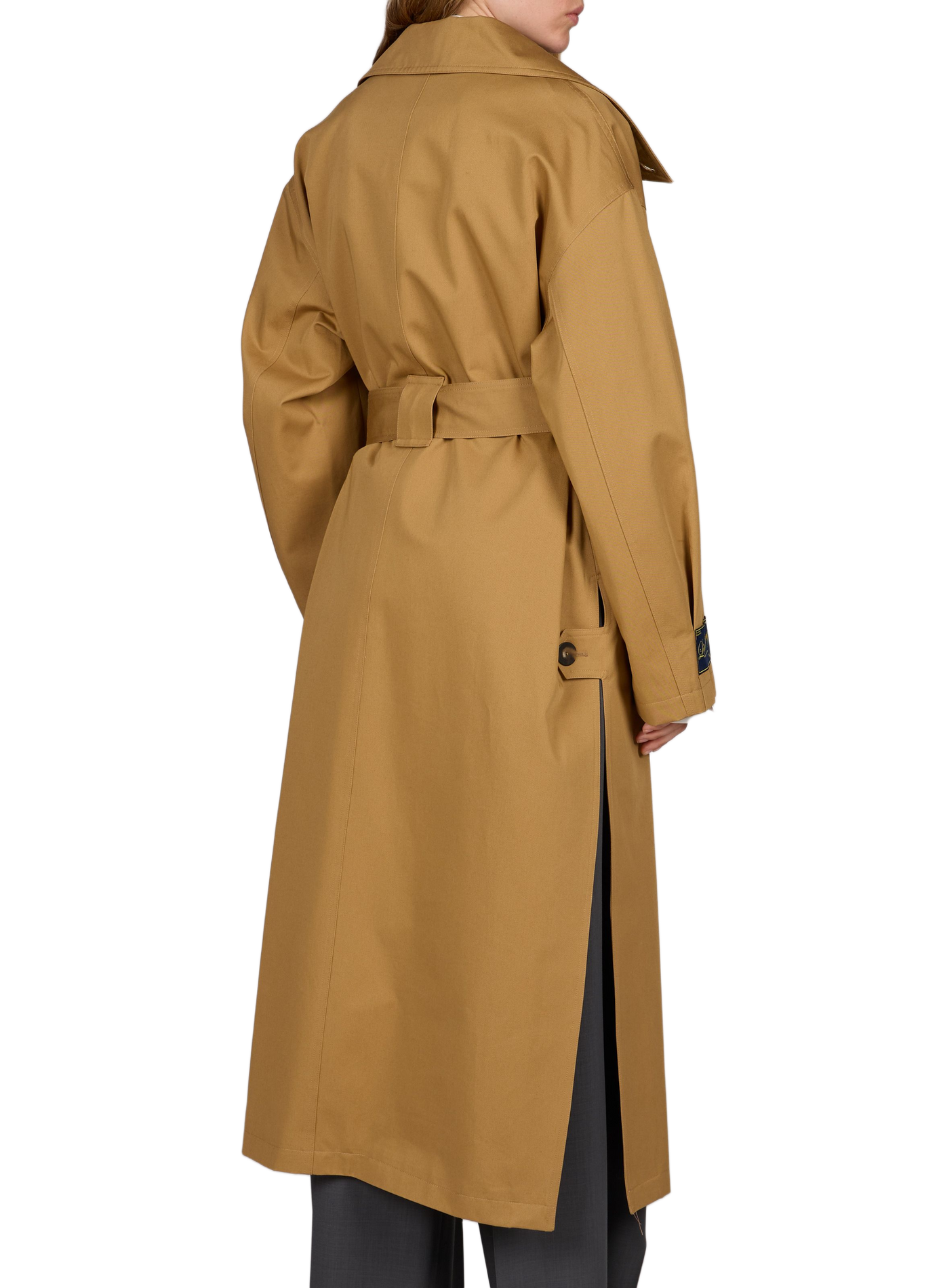 Langer einfarbiger Baumwoll-Trenchcoat MARGAUX LONNBERG Beige