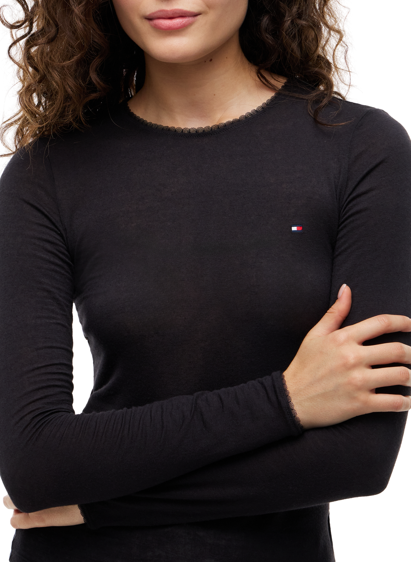 Fitted long-sleeved T-shirt TOMMY HILFIGER Black