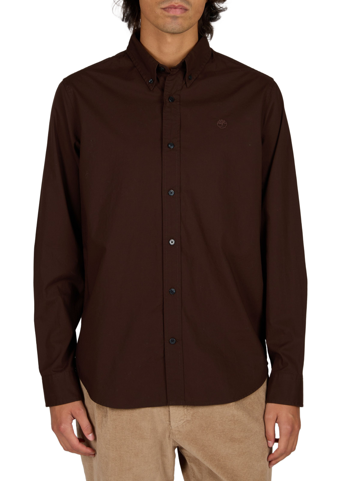 Chemise slim en coton TIMBERLAND Marron