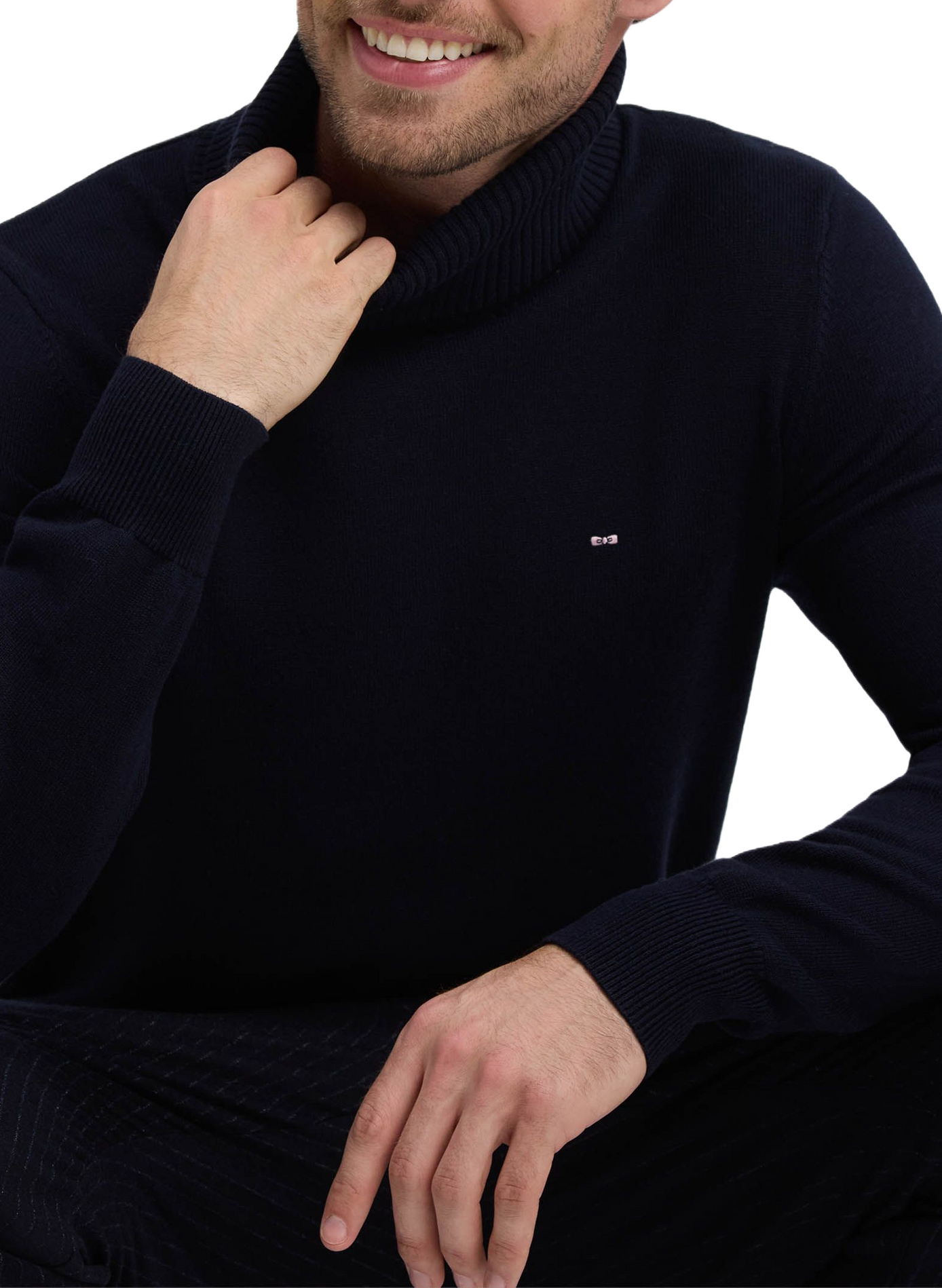 Wool and cotton knit sweater EDEN PARK Blue
