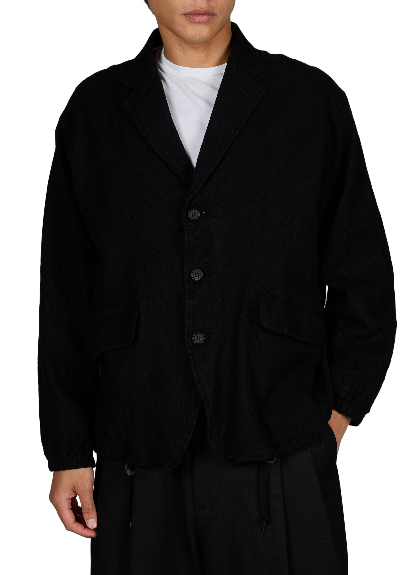 Oversized wool blazer with tailored collar COMME DES GARCONS HOMME Black