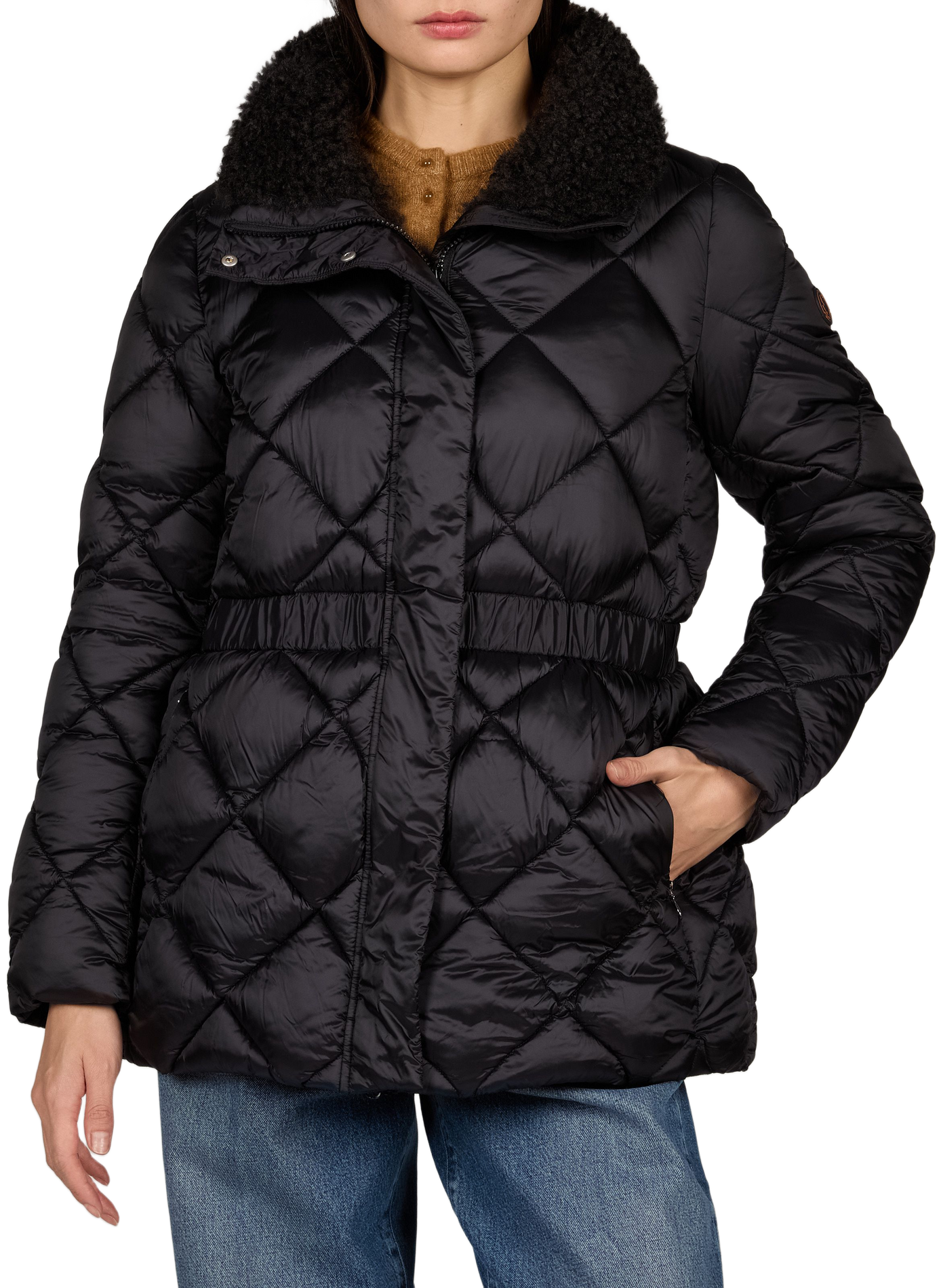 Gerade Daunenjacke mit Stehkragen SAVE THE DUCK Schwarz