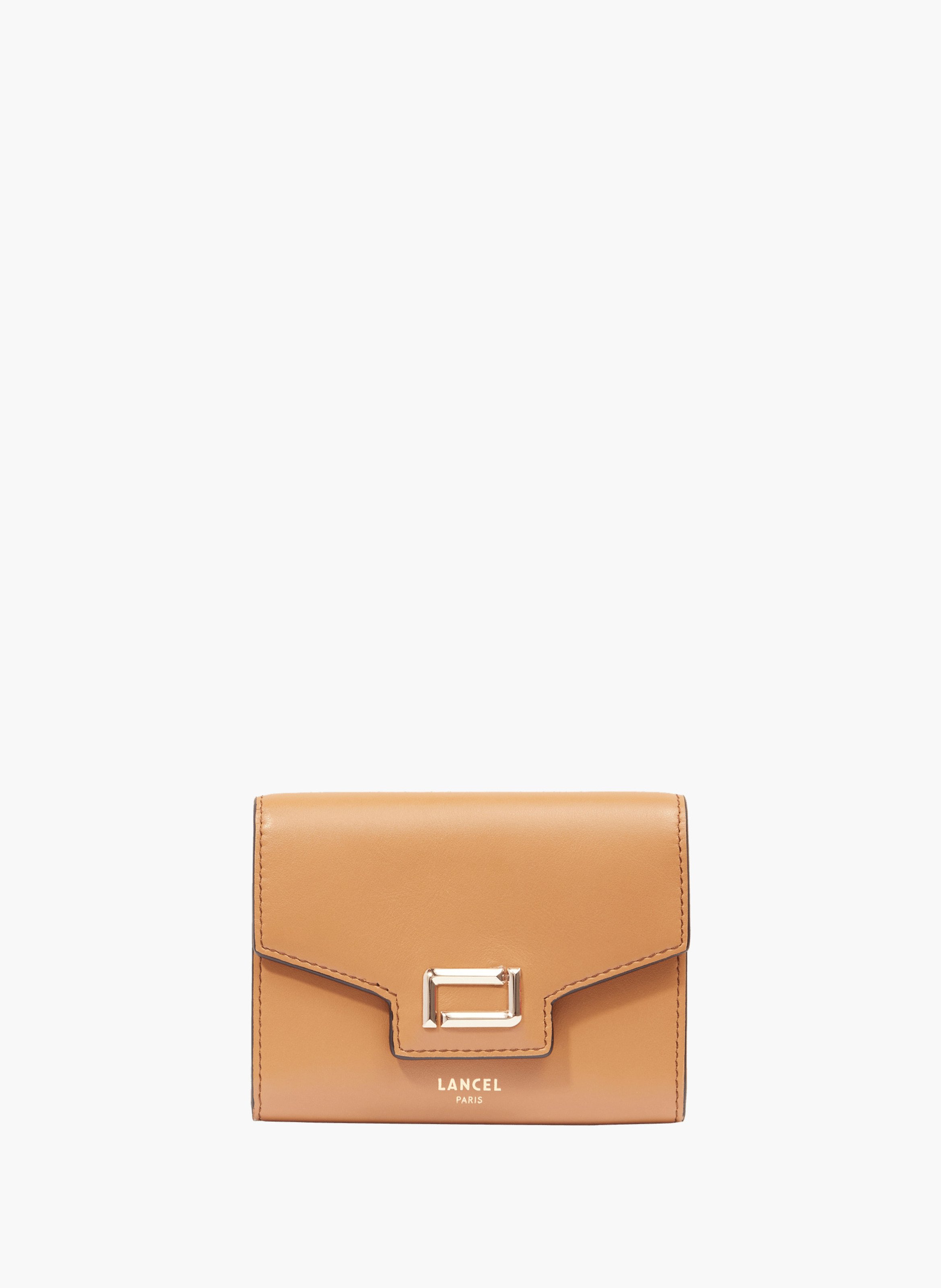 Portefeuille rectangulaire rabat angèle de lancel en cuir LANCEL Marron