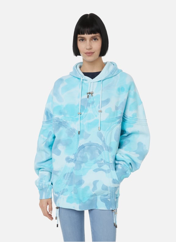 Hoodie Star en coton Bleu by COLLINA STRADA COLLINA STRADA Hoodie Star en coton Bleu